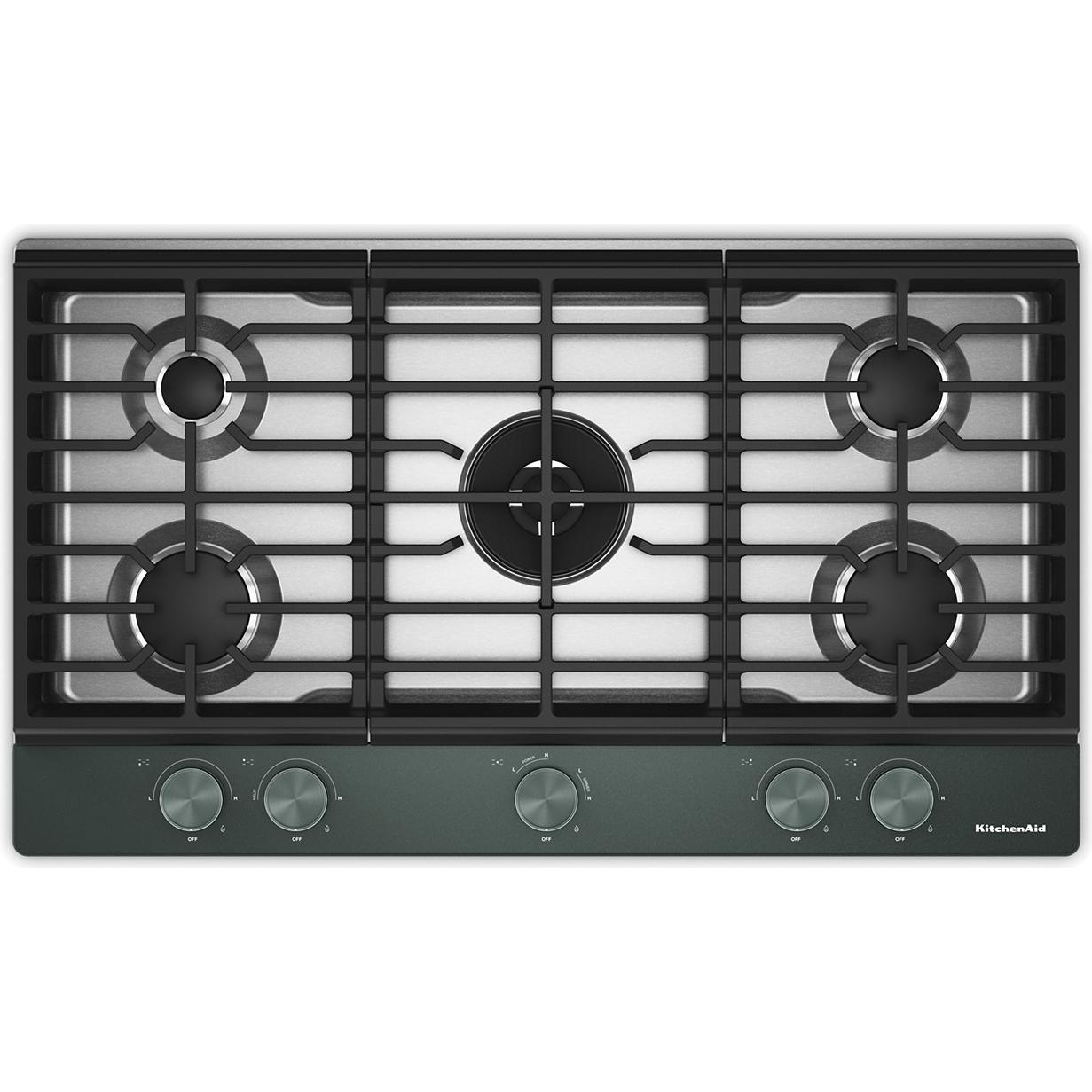 KitchenAid 36-inch Built-in Gas Cooktop with 5 Burners KCGK736SJP IMAGE 1