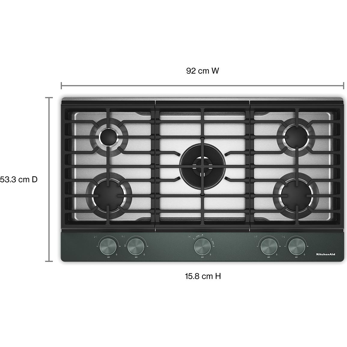 KitchenAid 36-inch Built-in Gas Cooktop with 5 Burners KCGK736SJP IMAGE 4