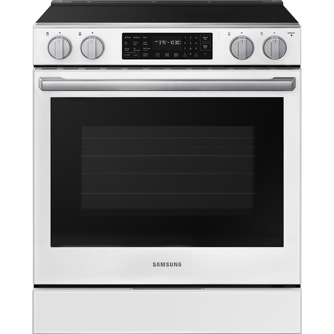 Samsung 30-inch Slide-in Electric Range with Wi-Fi NSE80H63SWAC IMAGE 1