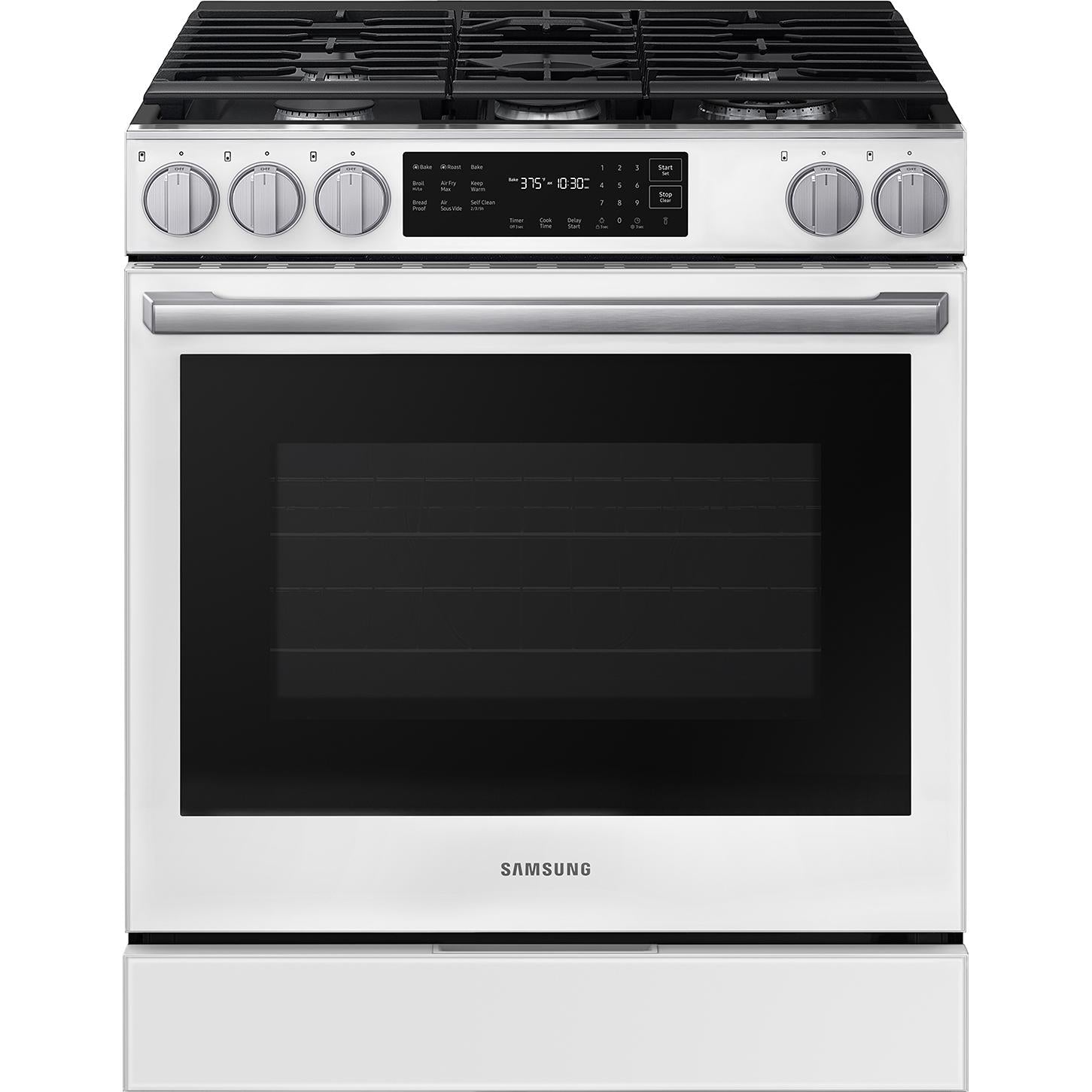 Samsung 30-inch Slide-in Gas Range with Wi-Fi NSG80H60SWAA IMAGE 1