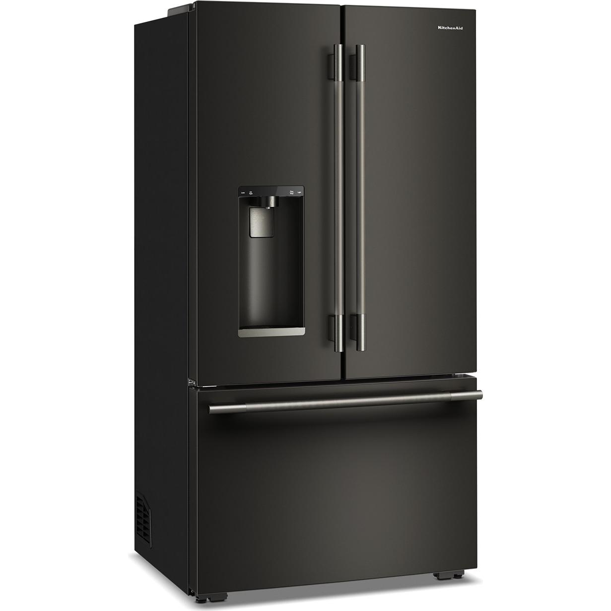 KitchenAid 36-inch, 23.1 cu. ft. Counter-Depth French 3-Door Refrigerator with External Water and Ice Dispensing System KRFC536SBE IMAGE 3
