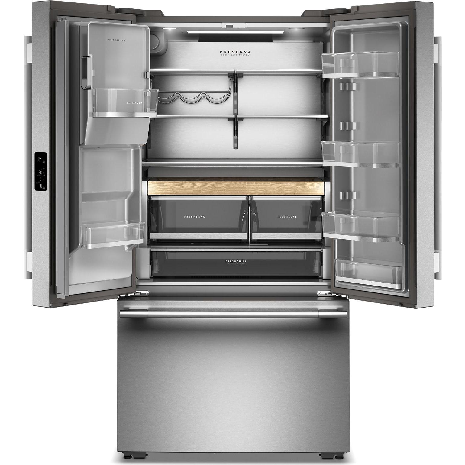 KitchenAid 36-inch, 23.1 cu. ft. Counter-Depth French 3-Door Refrigerator with External Water and Ice Dispensing System KRFC536SPS IMAGE 2