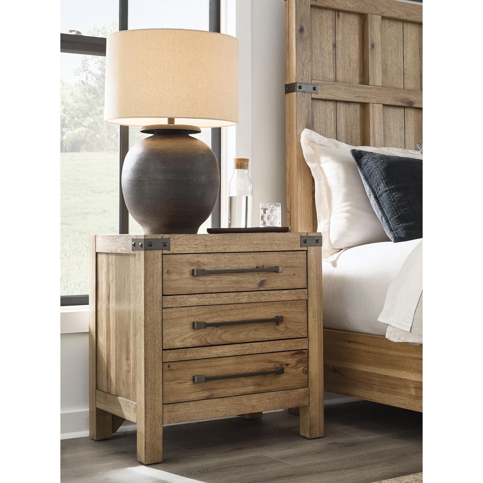 Benchcraft Ridgester B858-93 Three Drawer Night Stand IMAGE 2