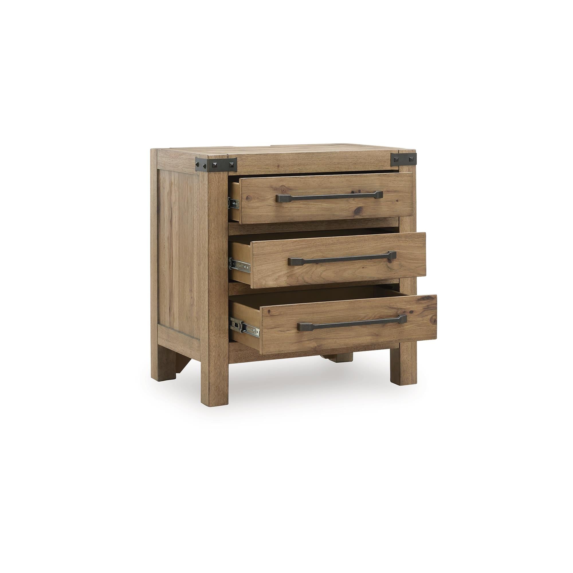 Benchcraft Ridgester B858-93 Three Drawer Night Stand IMAGE 3