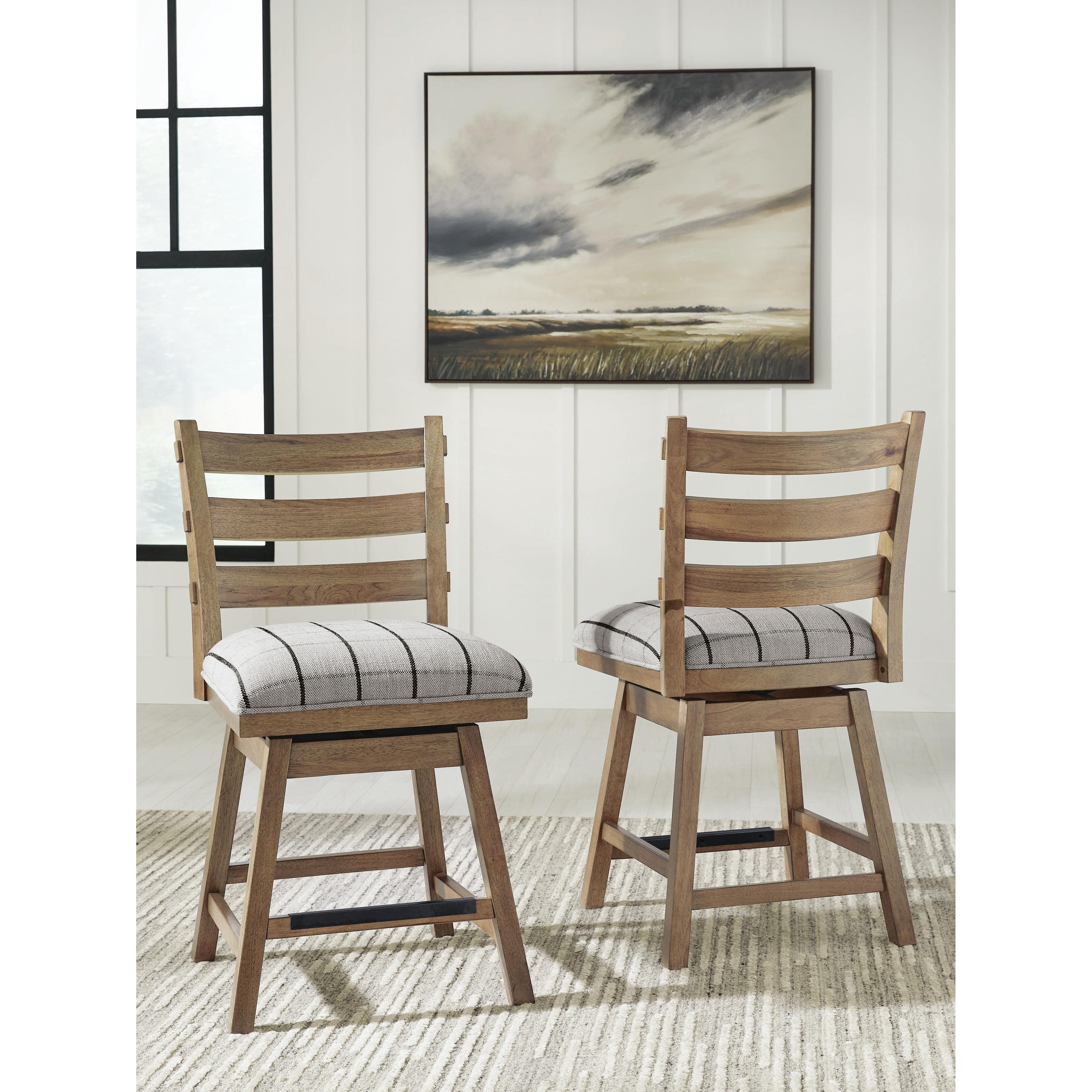 Benchcraft Ridgester D858-224 Upholstered Swivel Barstool IMAGE 2