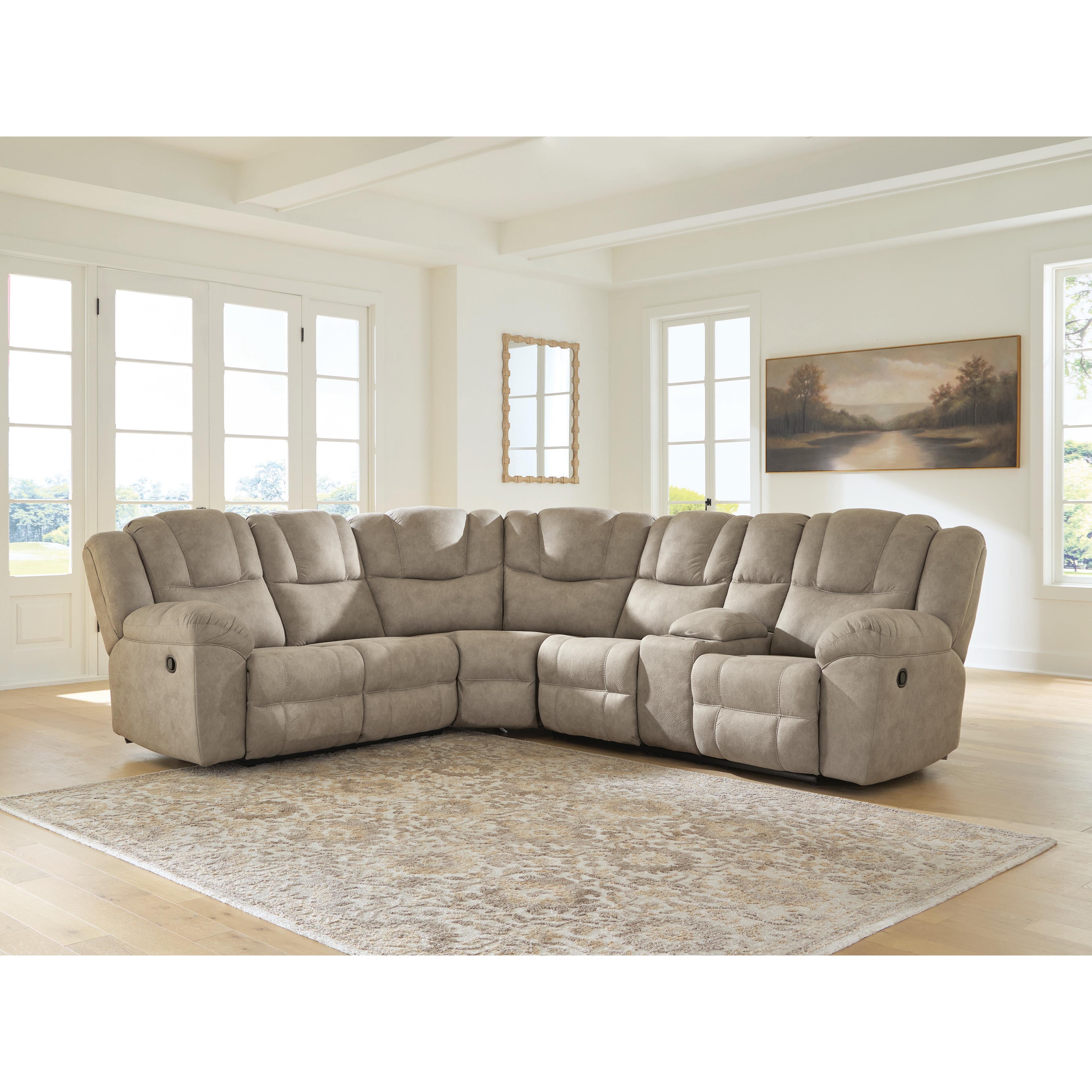 Signature Design by Ashley Pearce-Pike PC69205S2 3 pc Reclining Sectional with Console IMAGE 3