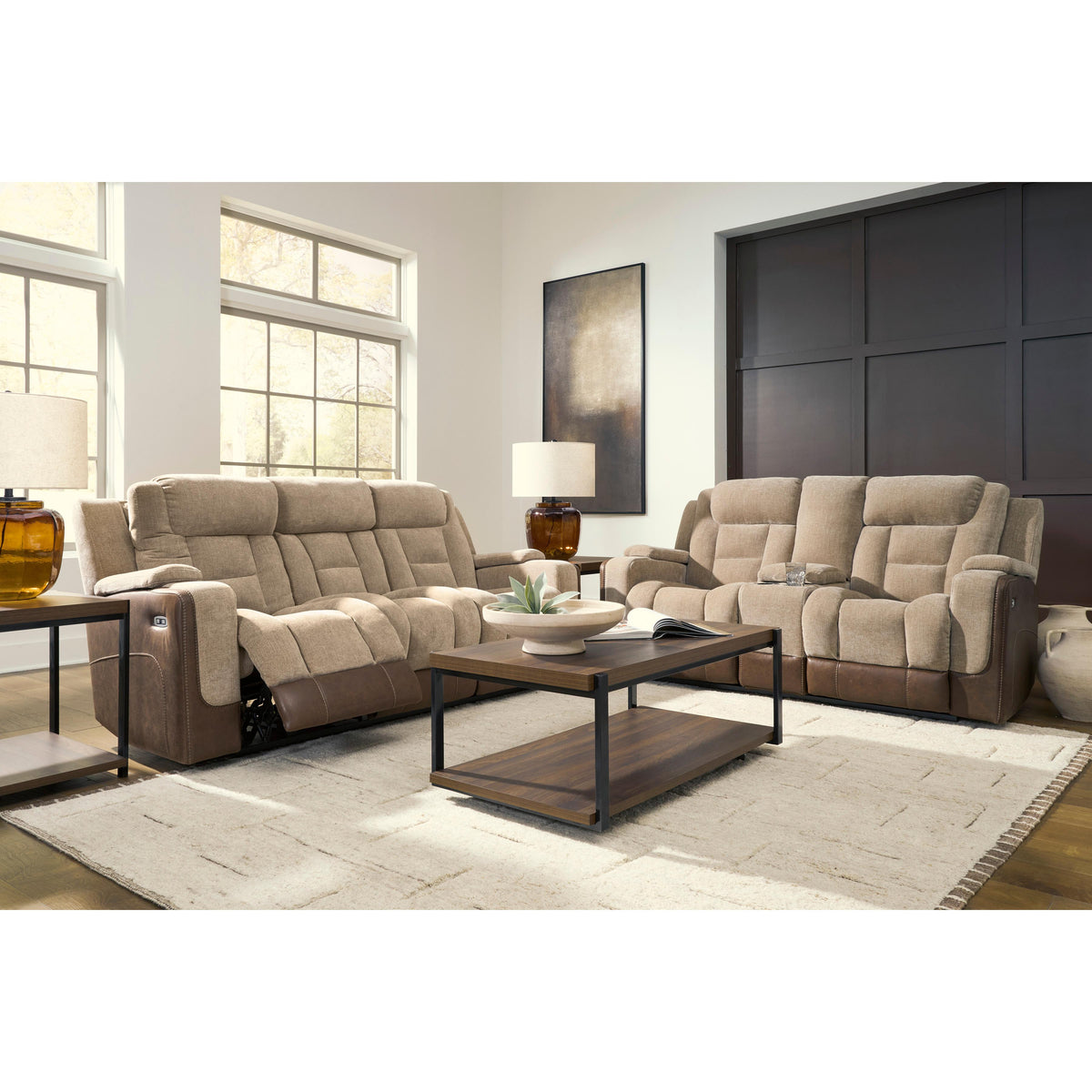 Signature Design by Ashley Mixed Motion PC8350418 Power Reclining Loveseat with Console & Adjutasble Headrest IMAGE 11