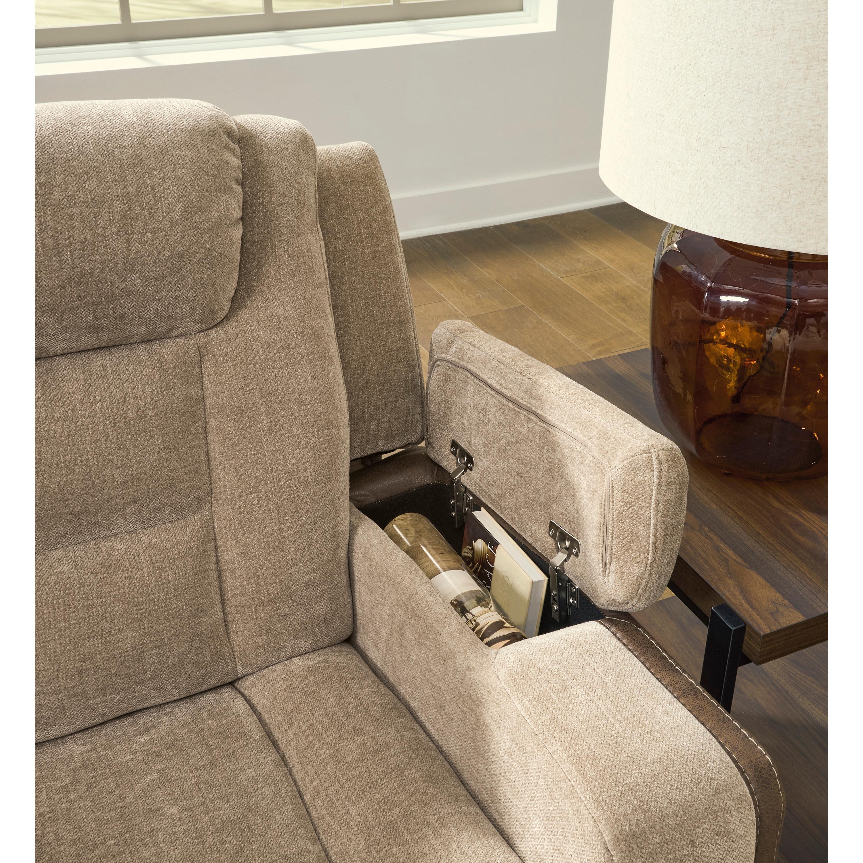 Signature Design by Ashley Mixed Motion PC8350418 Power Reclining Loveseat with Console & Adjutasble Headrest IMAGE 6