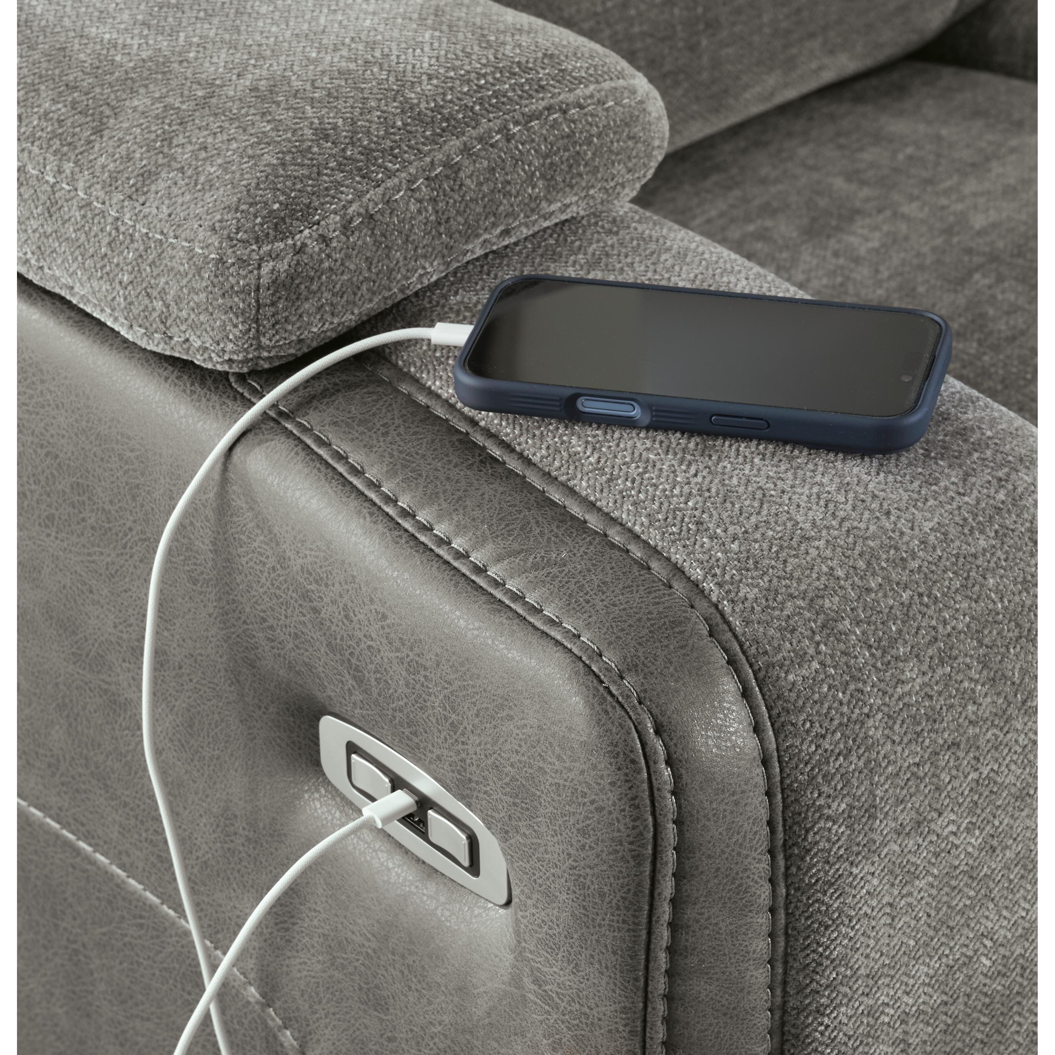 Signature Design by Ashley Mixed Motion PC8350518 Power Reclining Loveseat with Console & Adjutasble Headrest IMAGE 8