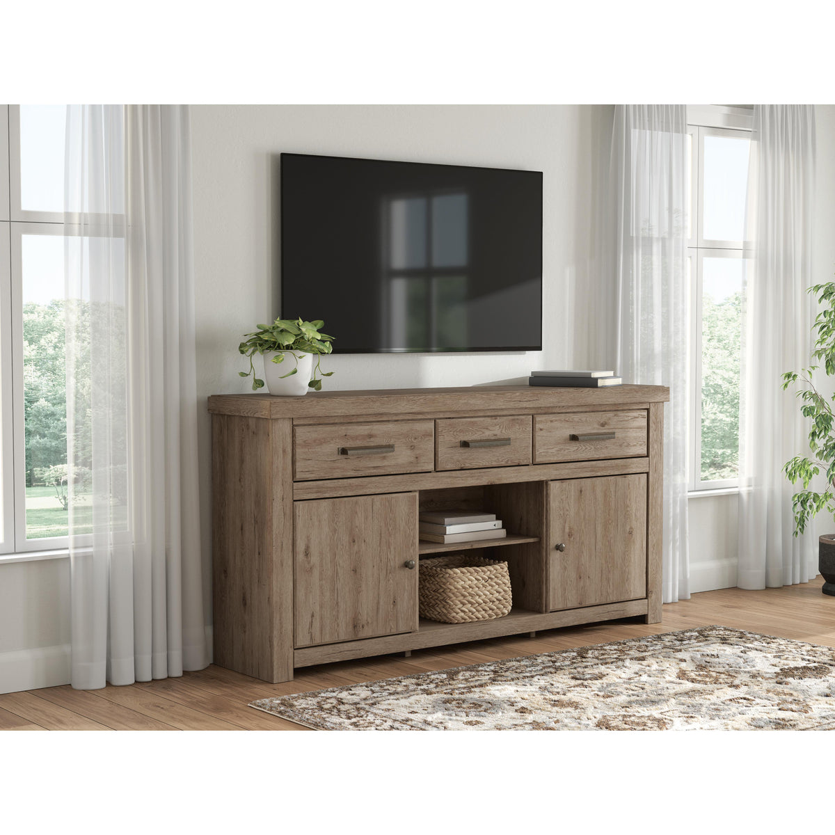 Signature Design by Ashley Garistyn W2844-268 XL TV Stand with Fireplace Option IMAGE 1