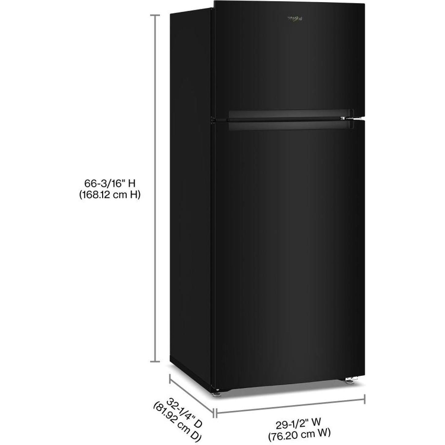 Whirlpool 28-inch, 18.0 Cu. Ft. Top Freezer Refrigerator with Total Coverage Cooling WRTX5118TB IMAGE 12