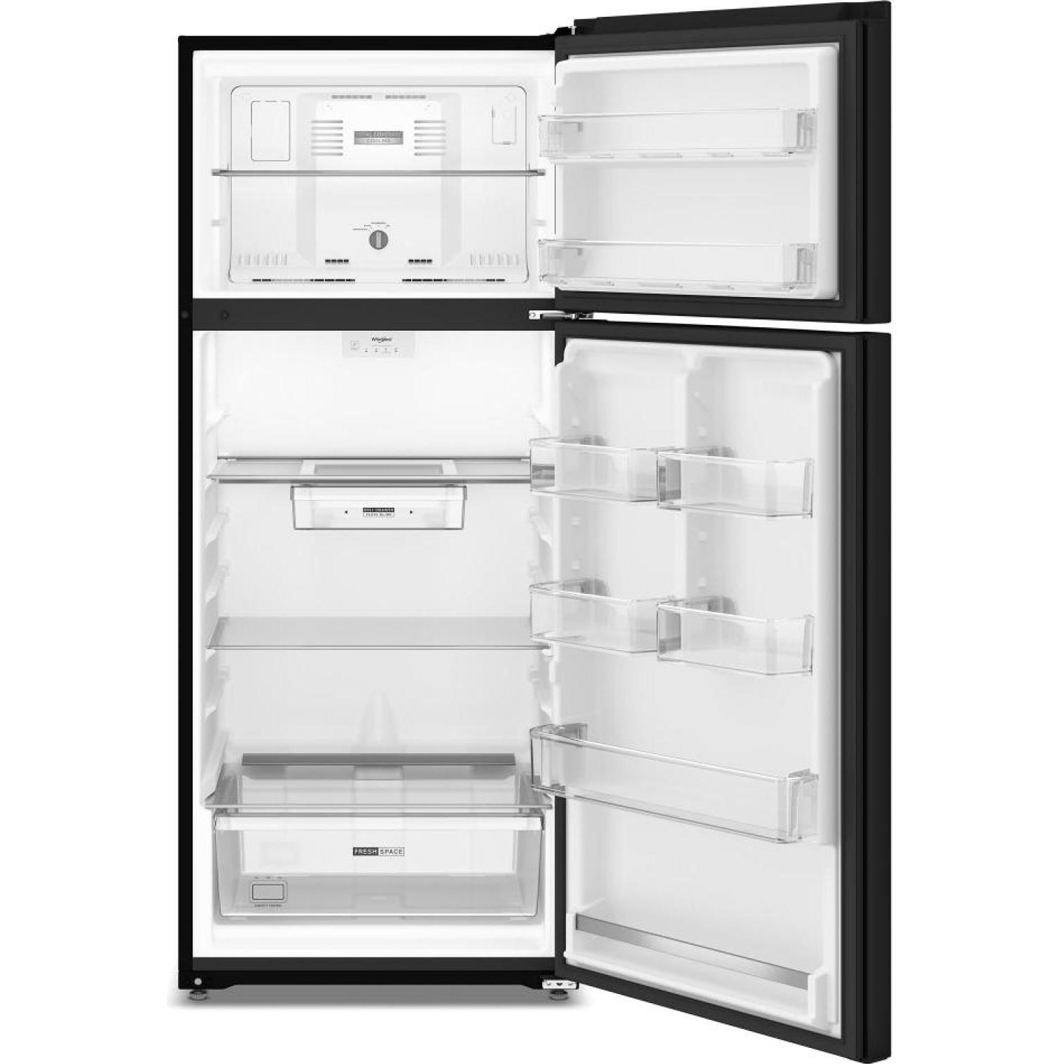Whirlpool 28-inch, 18.0 Cu. Ft. Top Freezer Refrigerator with Total Coverage Cooling WRTX5118TB IMAGE 2