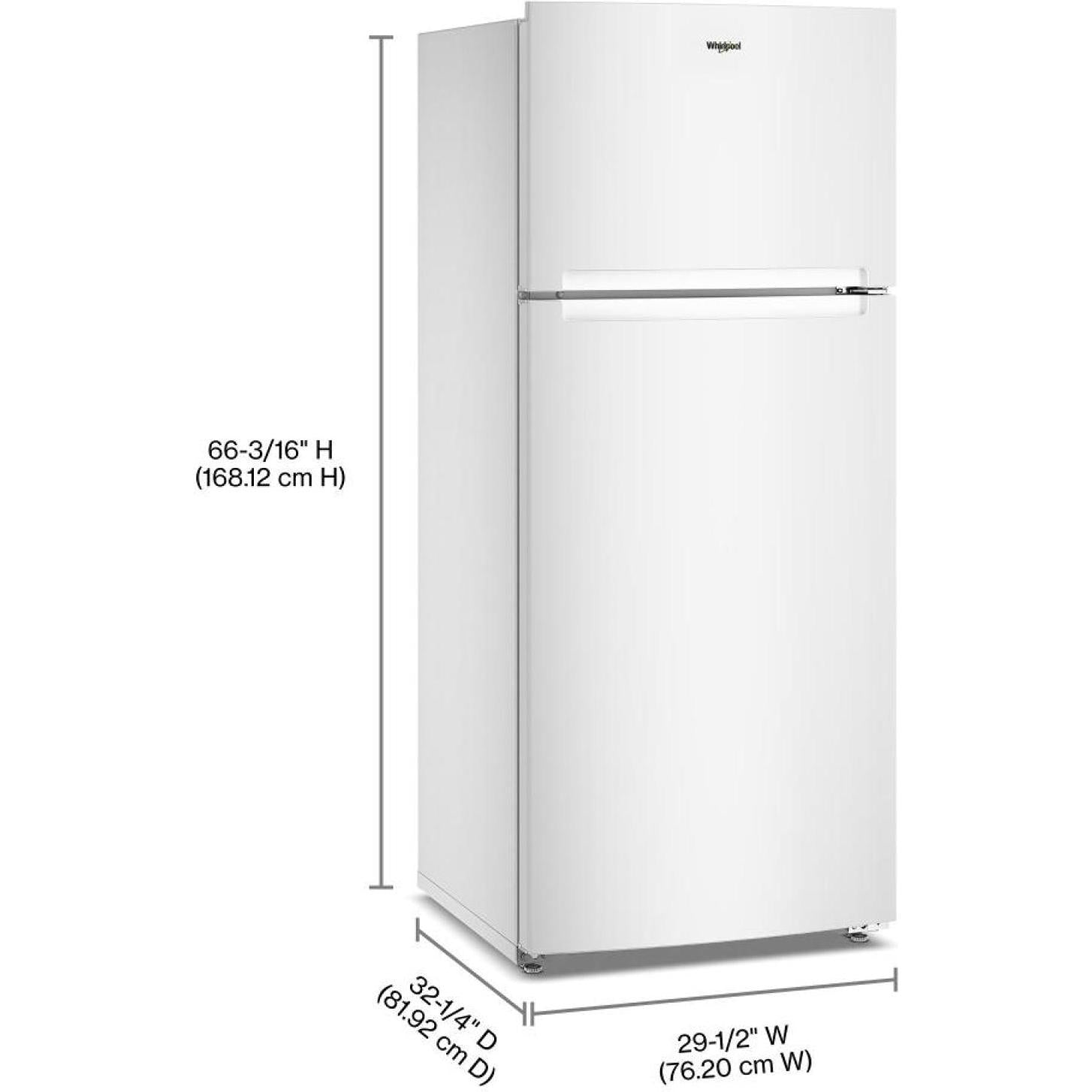 Whirlpool 28-inch, 18.0 Cu. Ft. Top Freezer Refrigerator with Total Coverage Cooling WRTX5118TW IMAGE 12