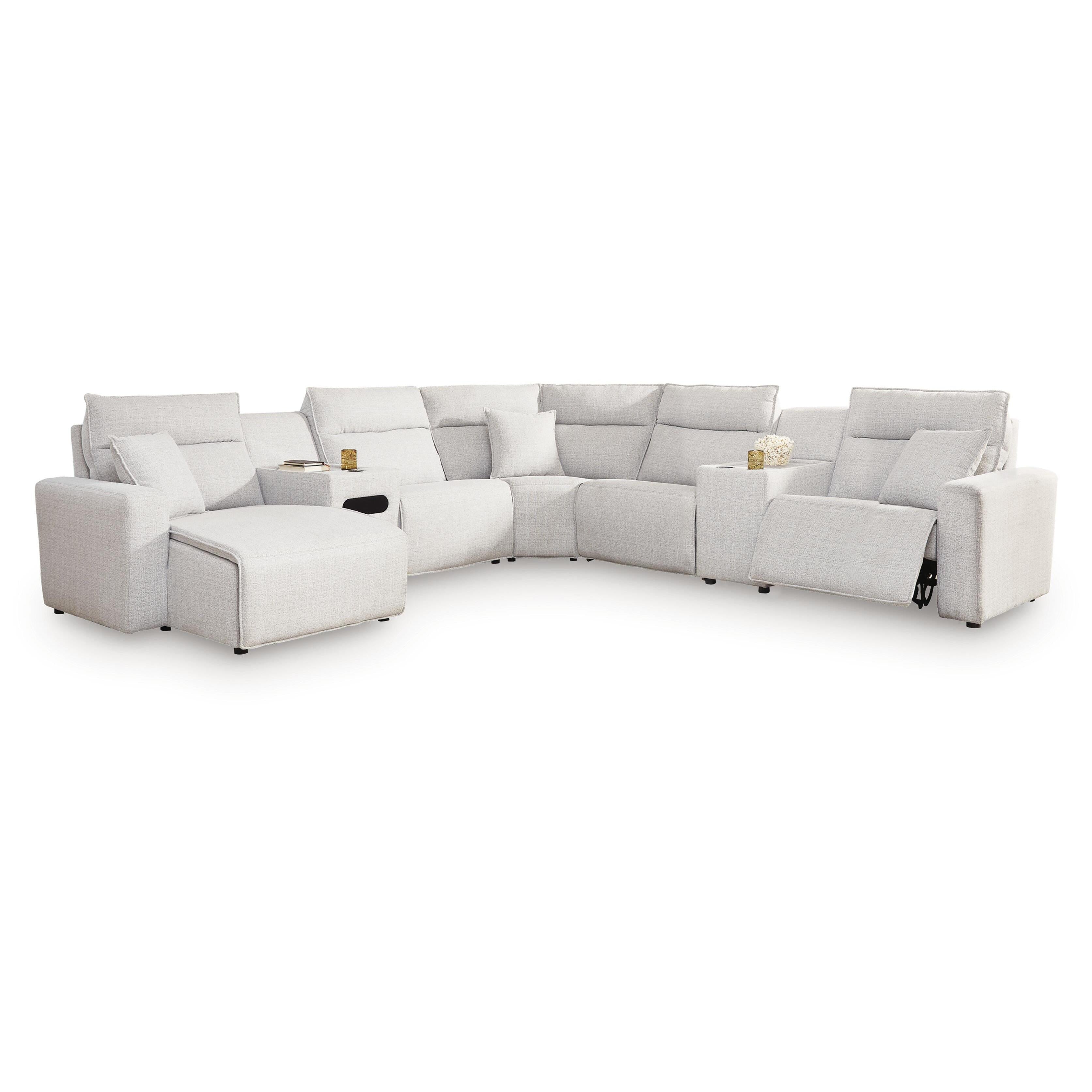 Signature Design by Ashley Modmax II 65907S43 6 pc Power Reclining Sectional with Chaise and Audio Console IMAGE 1