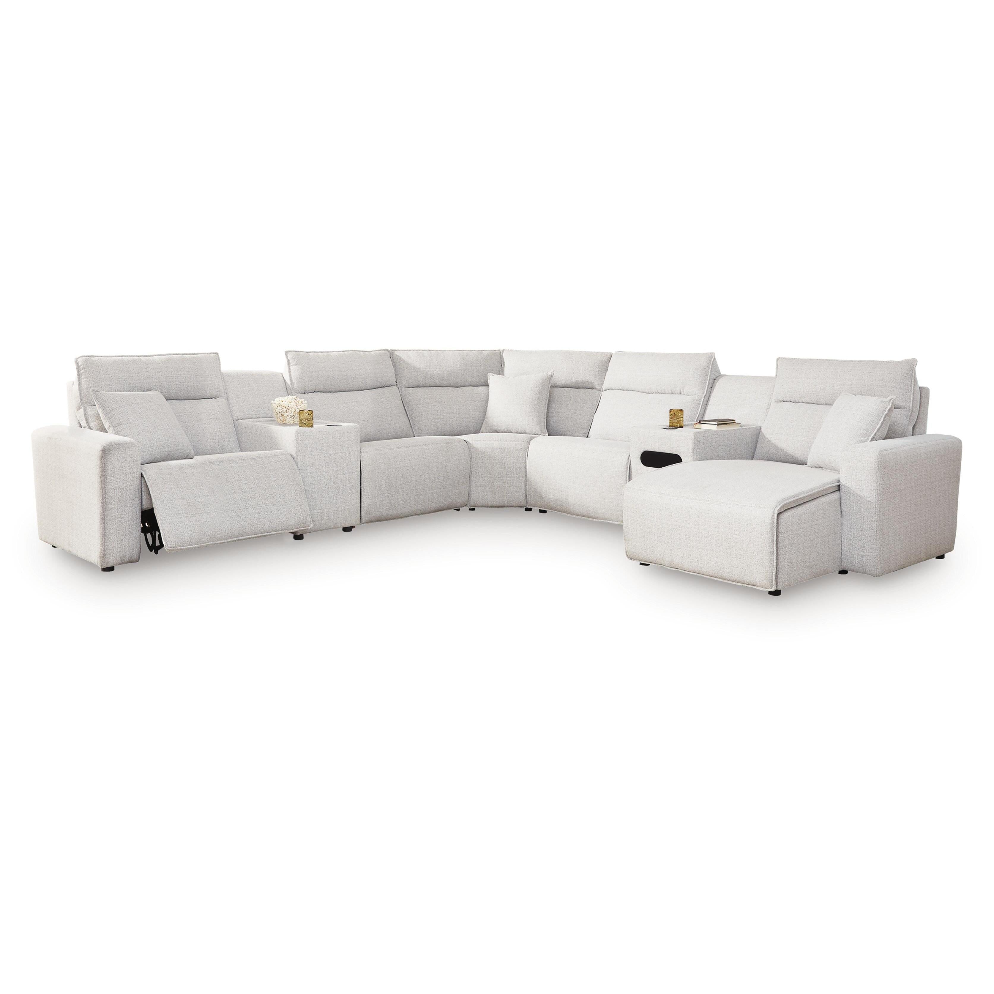 Signature Design by Ashley Modmax II 65907S45 7 pc Power Reclining Sectional with Chaise and Audio Console IMAGE 1