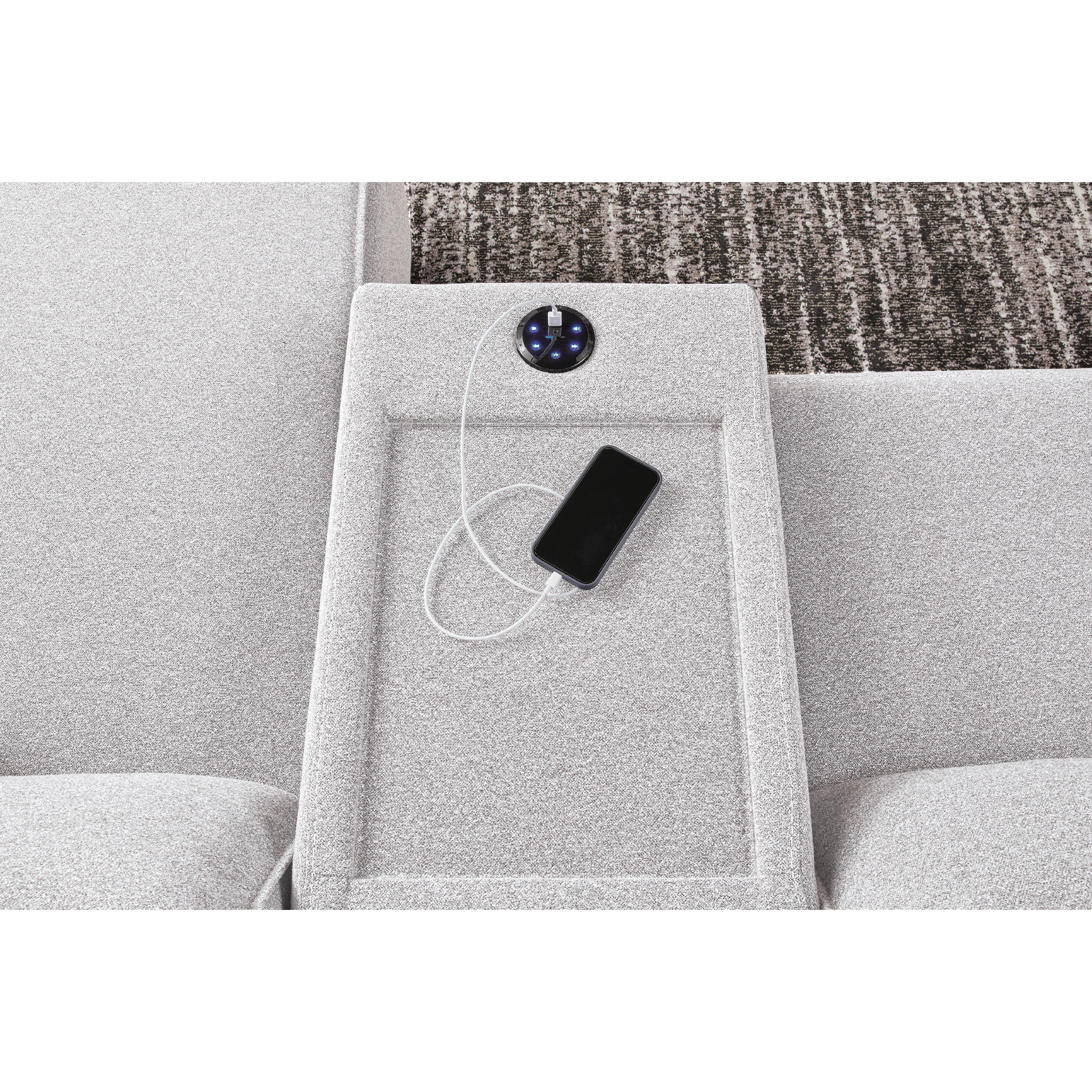 Signature Design by Ashley Modmax II 65907S45 7 pc Power Reclining Sectional with Chaise and Audio Console IMAGE 4