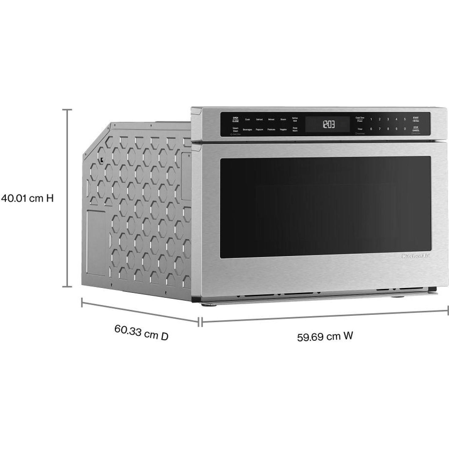 KitchenAid 24-inch, 1.2 cu. ft. Under-Counter Microwave Oven Drawer with Steam Cooking KMBD524TPS IMAGE 9