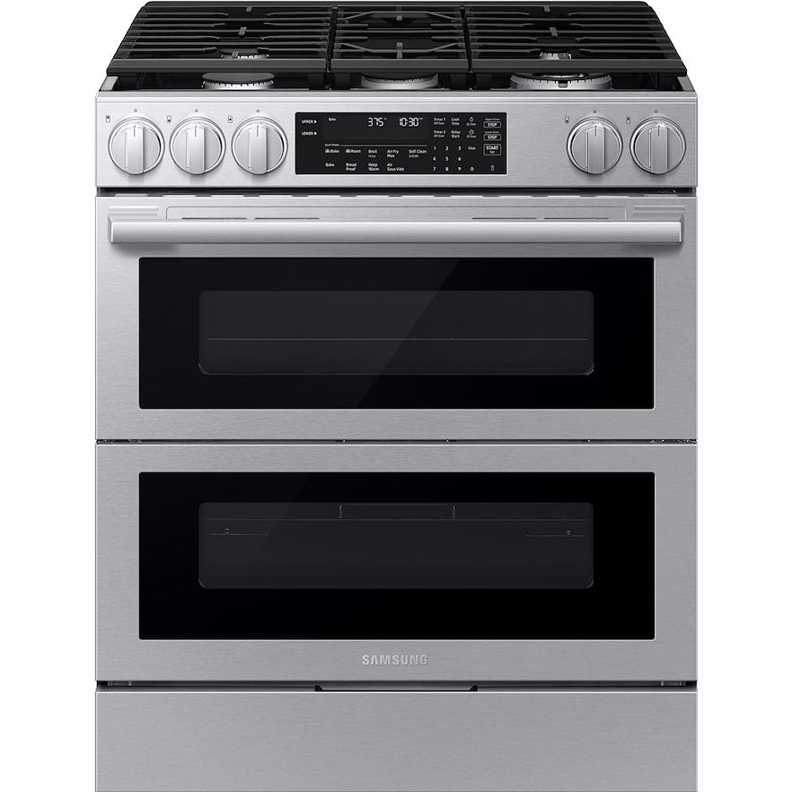 Samsung 30-inch, 6.0 cu. ft. Slide-in Gas Range with True Convection Technology NSG90H60DRAA IMAGE 1