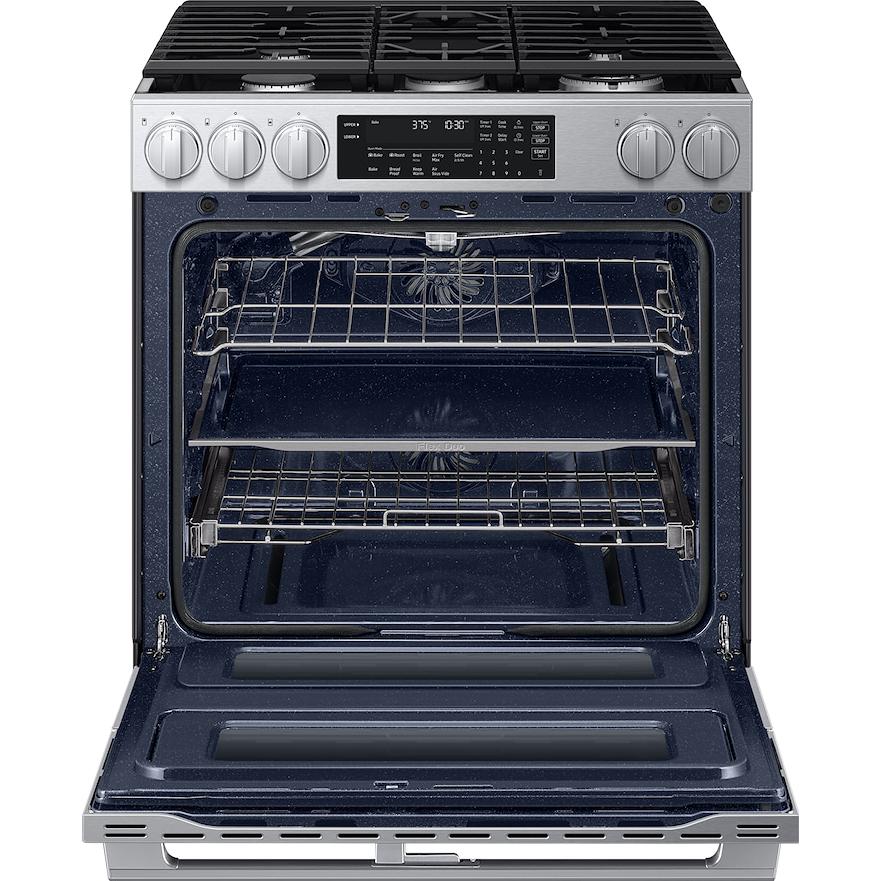 Samsung 30-inch, 6.0 cu. ft. Slide-in Gas Range with True Convection Technology NSG90H60DRAA IMAGE 2