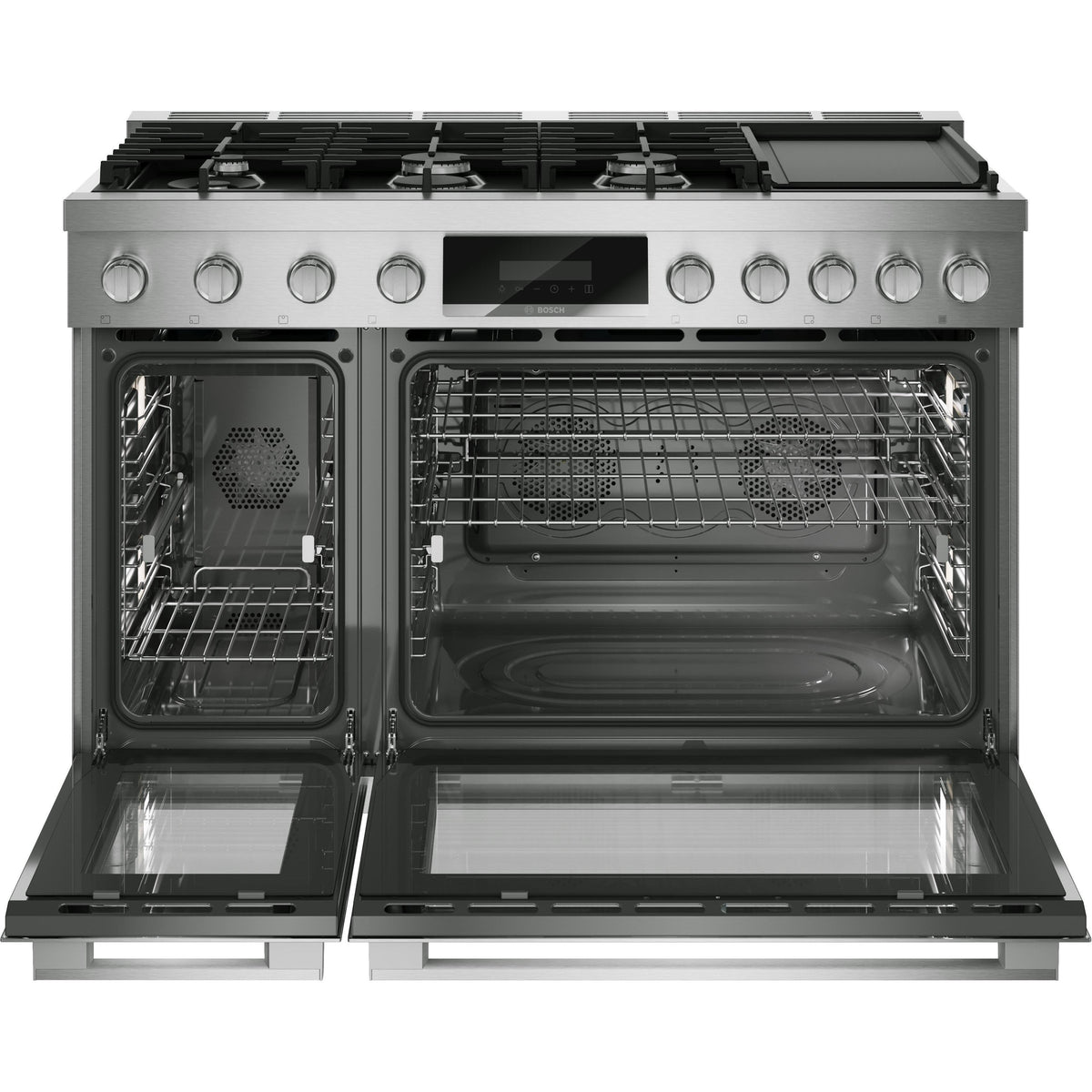 Bosch 800 Series 48-inch Freestanding Dual-Fuel Range with Griddle HDS8857UC IMAGE 2