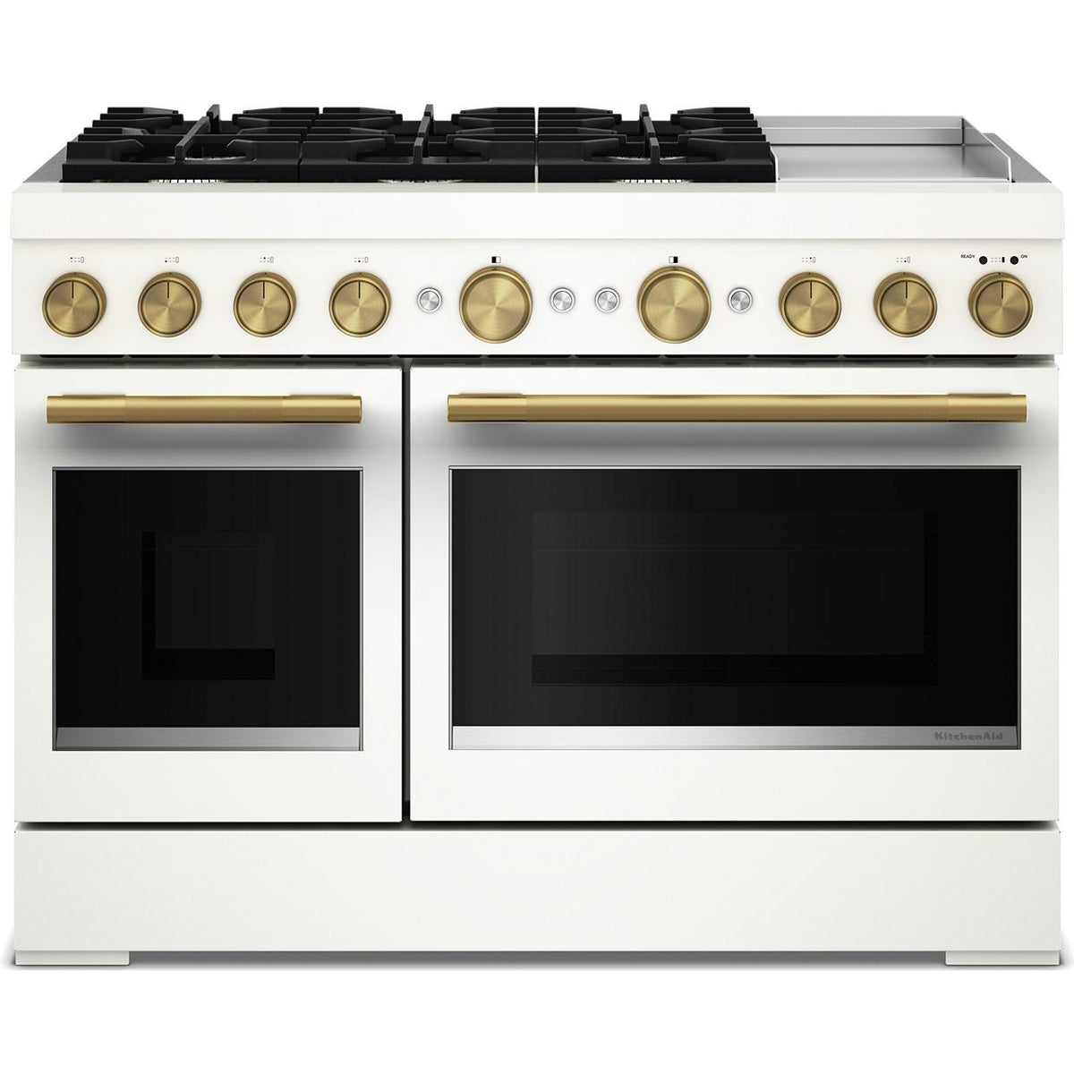 KitchenAid 48-inch. 6.3 cu. ft. Freestanding Commercial-Style Dual-Fuel Range with Griddle KFDD948SPL IMAGE 1