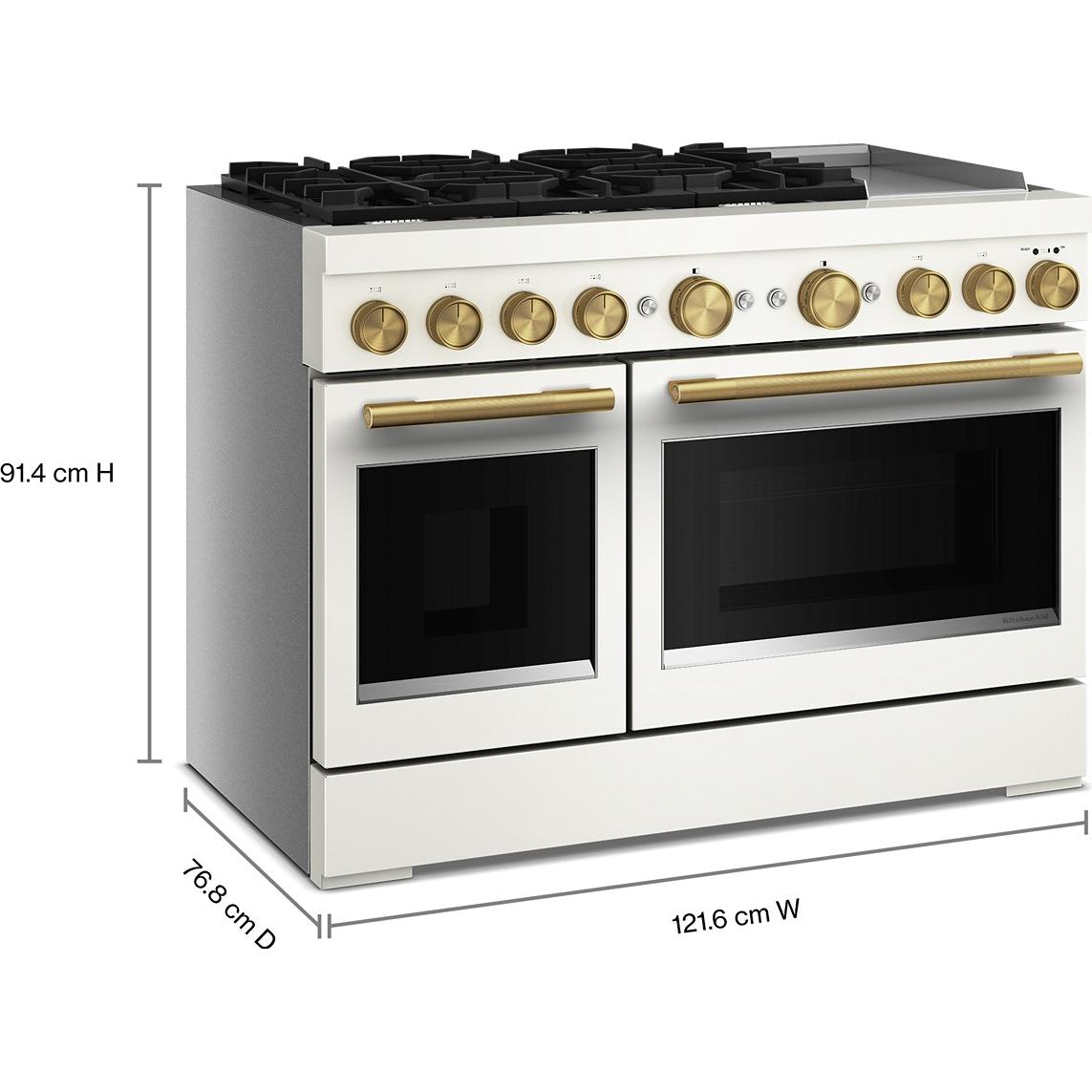 KitchenAid 48-inch. 6.3 cu. ft. Freestanding Commercial-Style Dual-Fuel Range with Griddle KFDD948SPL IMAGE 6
