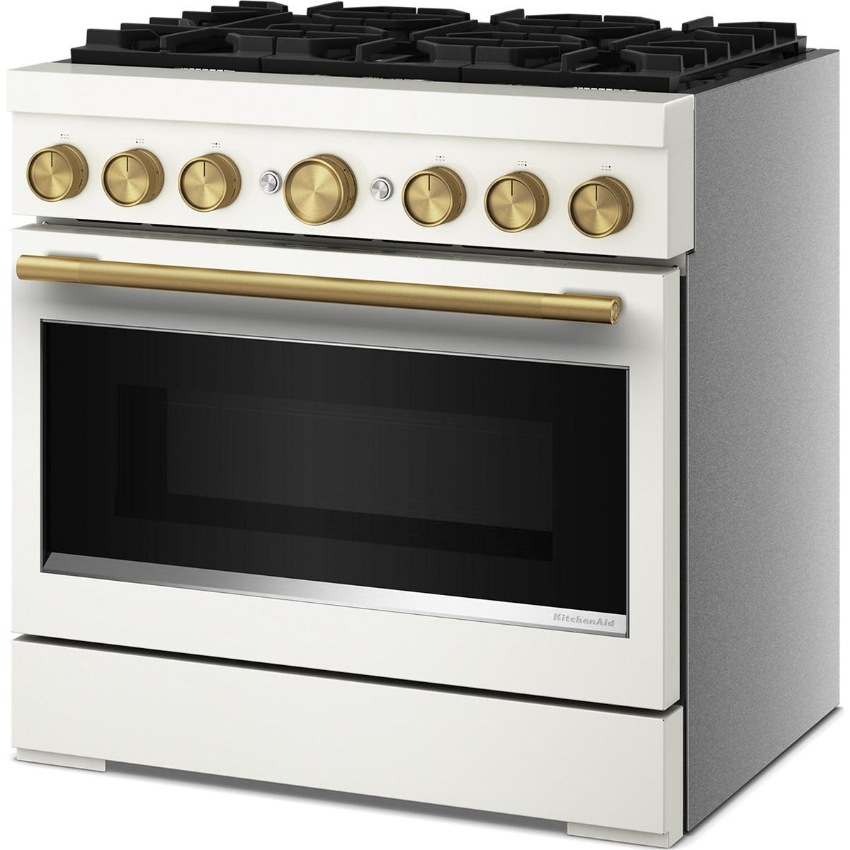 KitchenAid 36-inch, 5.1 cu. ft. Freestanding Commercial-Style Dual-Fuel Range with Even-Heat™ True Convection KFDS936SPL IMAGE 4