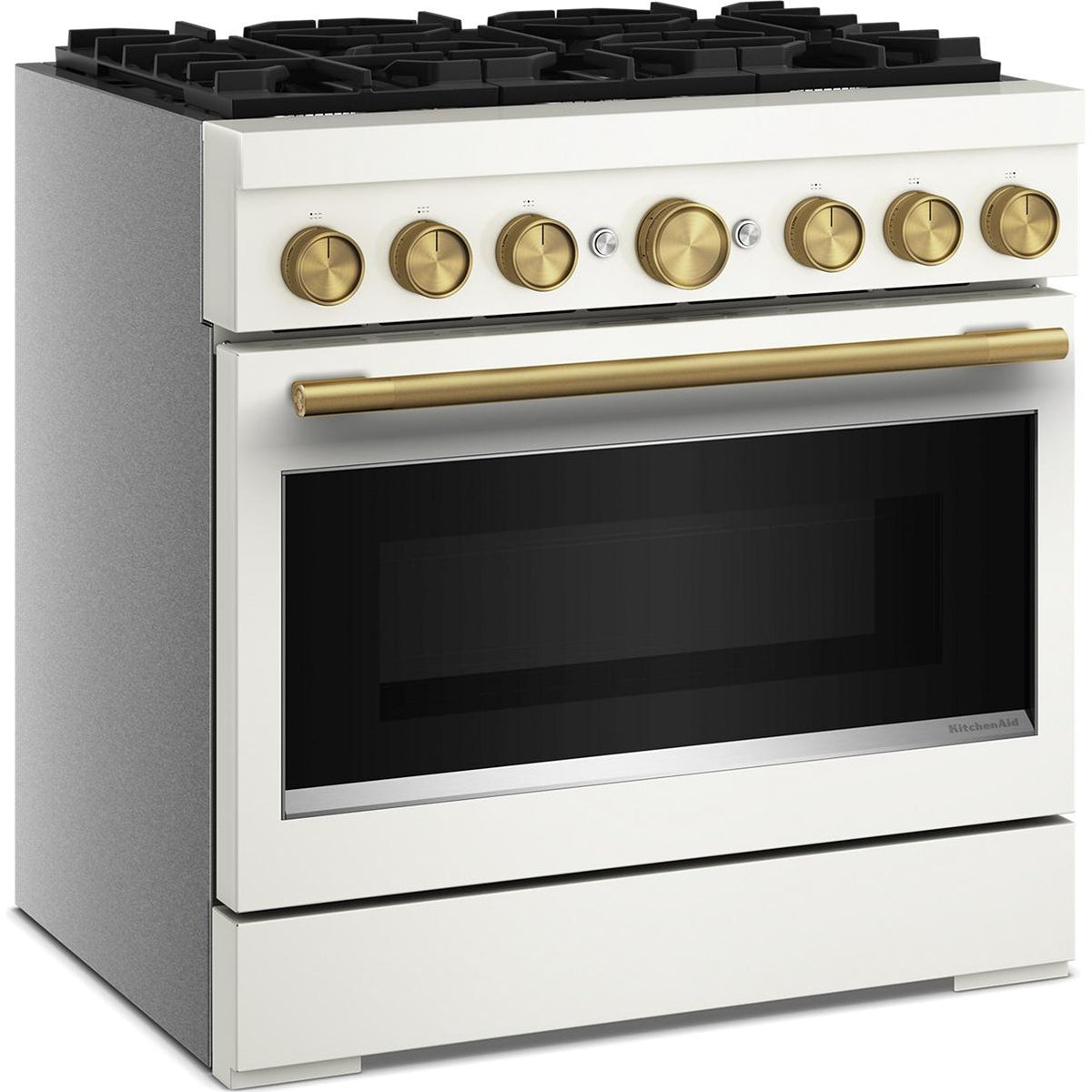 KitchenAid 36-inch, 5.1 cu. ft. Freestanding Commercial-Style Dual-Fuel Range with Even-Heat™ True Convection KFDS936SPL IMAGE 5