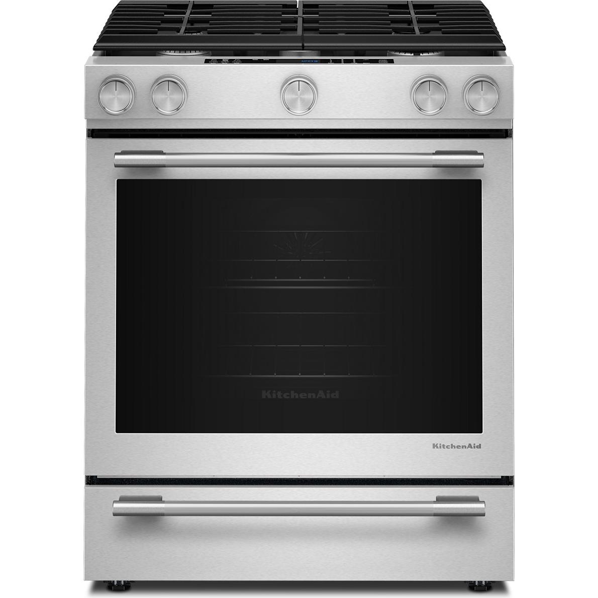 KitchenAid 30-inch Slide-in Dual-Fuel Range KSDS730TPS IMAGE 1
