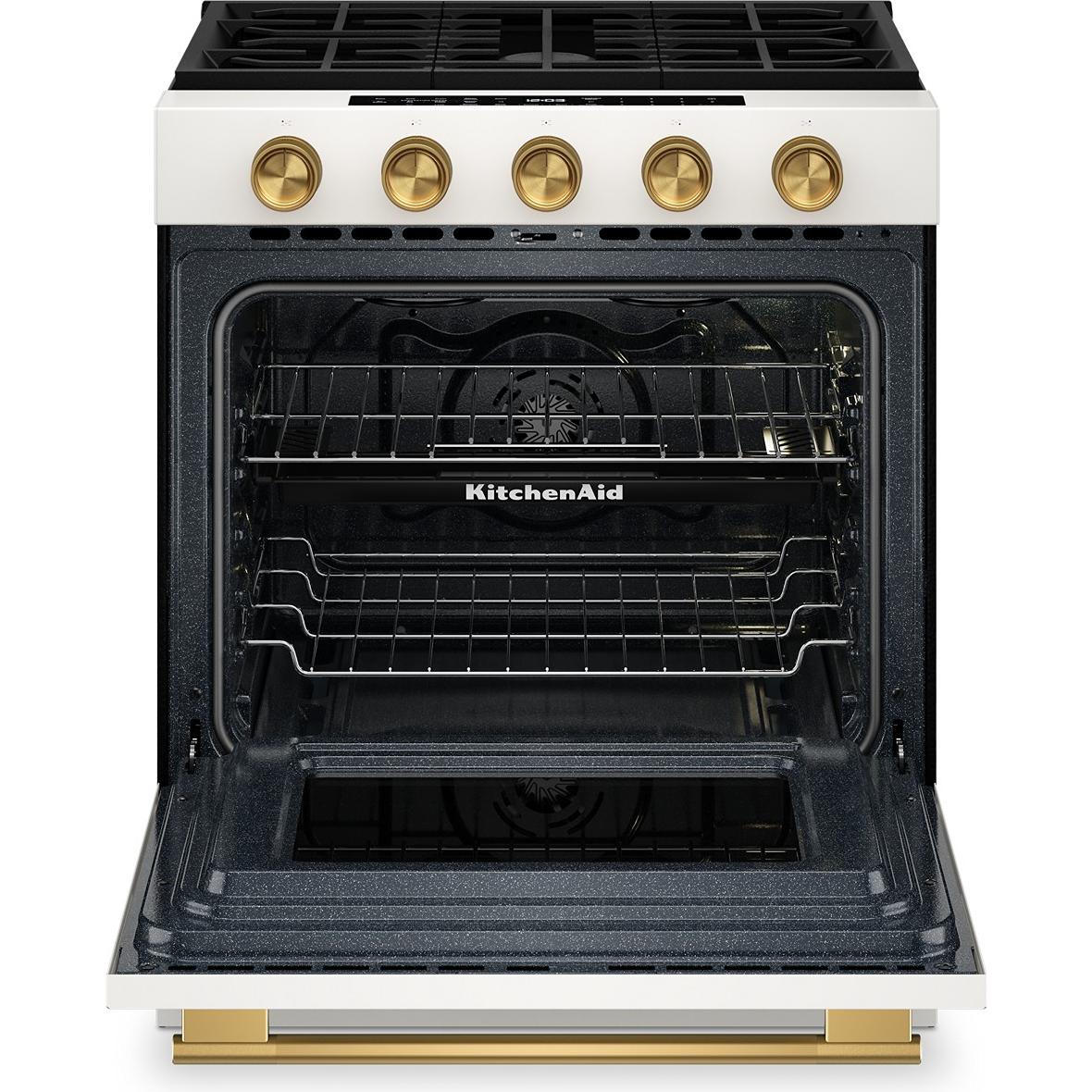 KitchenAid 30-inch Smart Slide-in Gas Range with Convection Cooking Modes and 2-in-1 Burner KSGS530SPL IMAGE 3