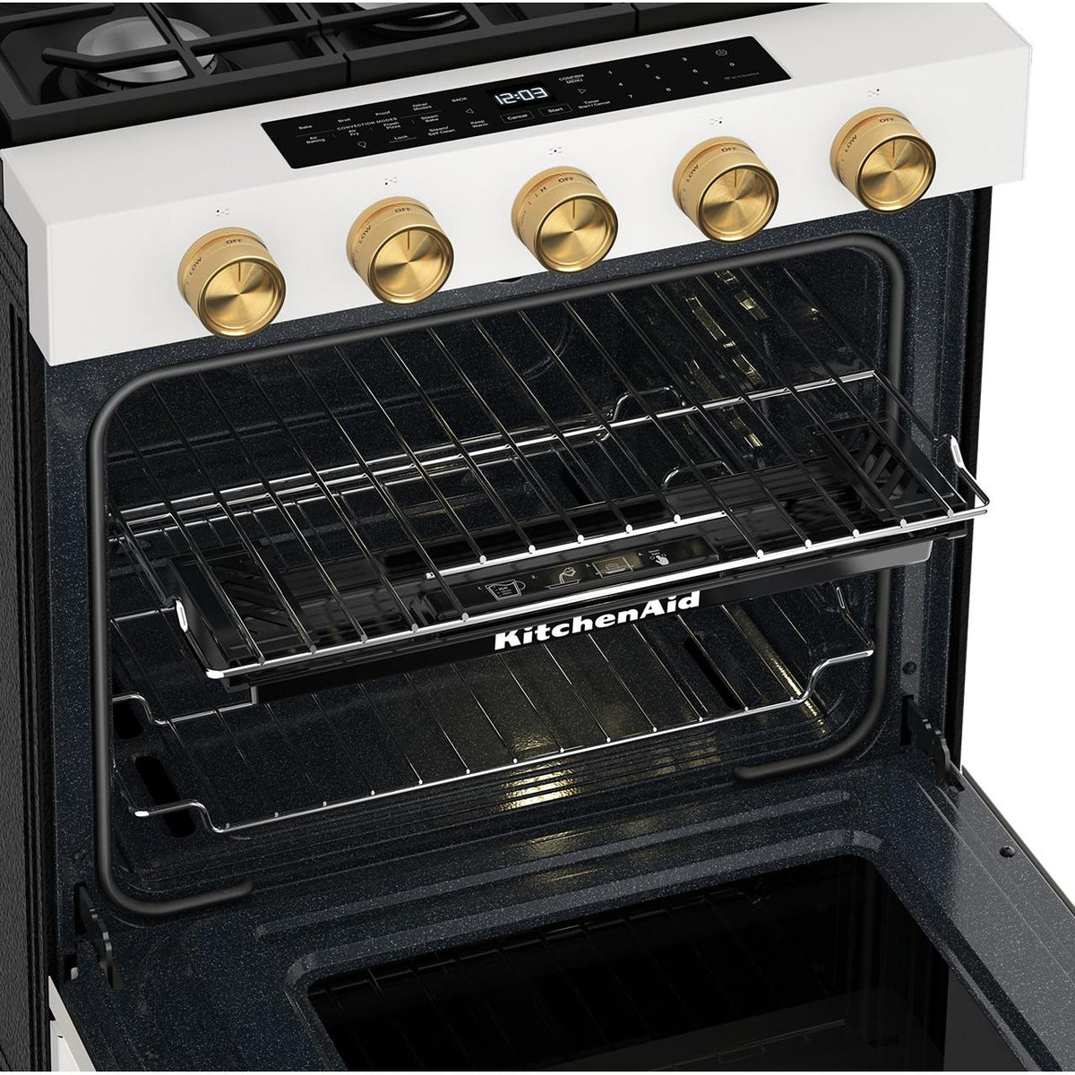 KitchenAid 30-inch Smart Slide-in Gas Range with Convection Cooking Modes and 2-in-1 Burner KSGS530SPL IMAGE 8