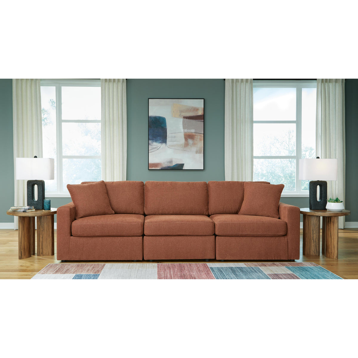 Signature Design by Ashley® Modmax 92102U4 3 pc Sectional and Ottoman - Spice IMAGE 2