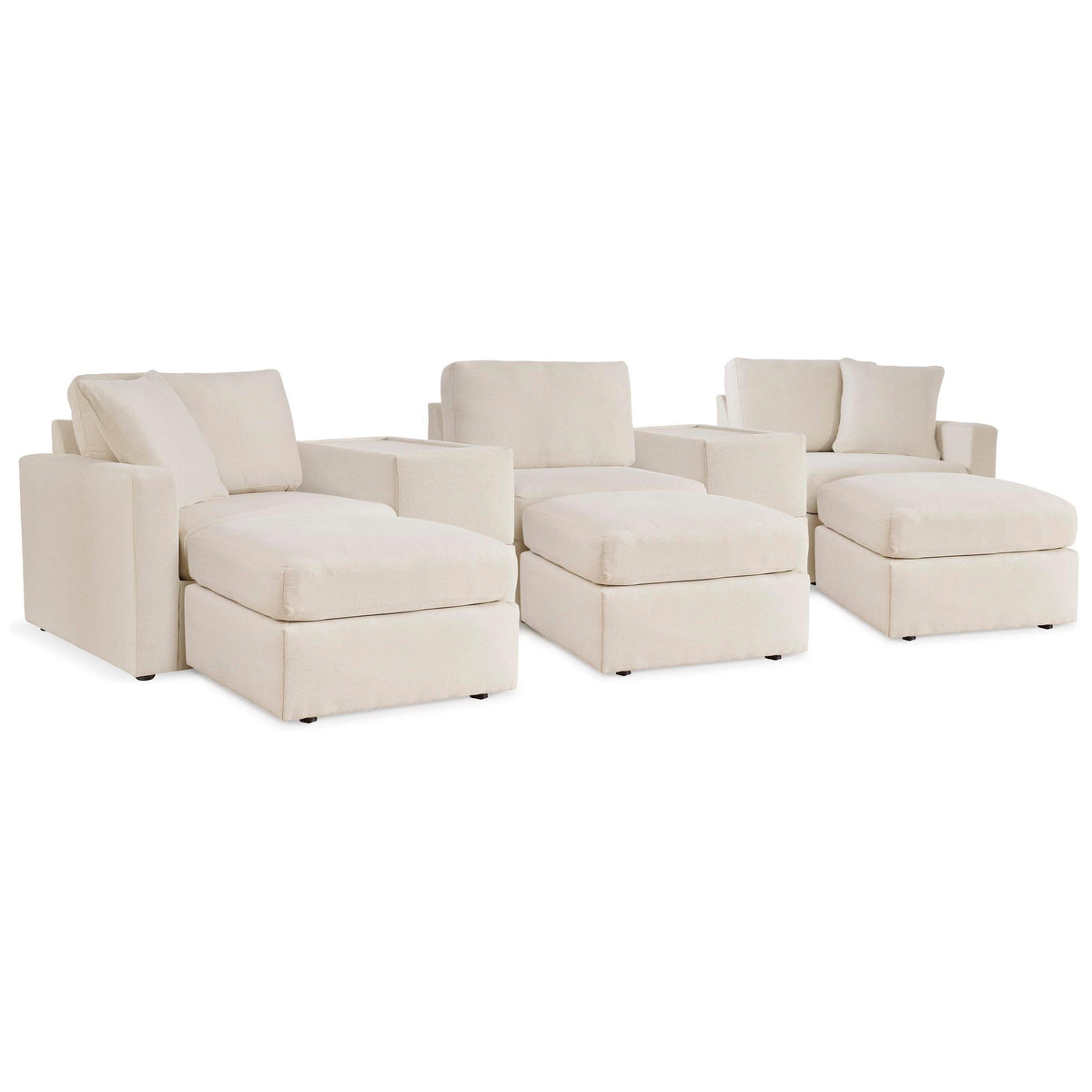 Signature Design by Ashley® Modmax 92103U19 5 pc Sectional and 3 Ottomans - Oyster IMAGE 6
