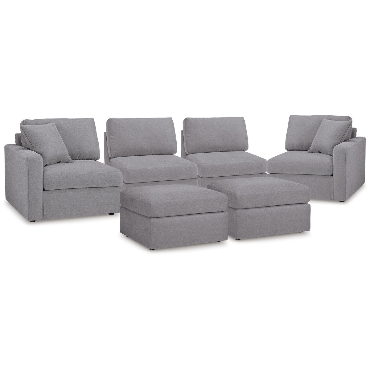 Signature Design by Ashley® Modmax 92104U1 4 pc Sectional and 2 Ottomans - Granite IMAGE 1