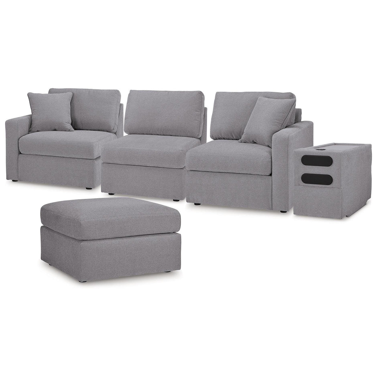 Signature Design by Ashley® Modmax 92104U11 4 pc Sectional and Ottoman - Granite IMAGE 1