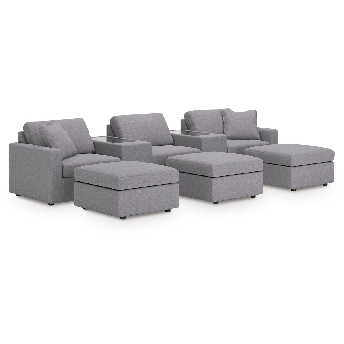 Signature Design by Ashley® Modmax 92104U19 5 pc Sectional and 3 Ottomans - Granite IMAGE 1