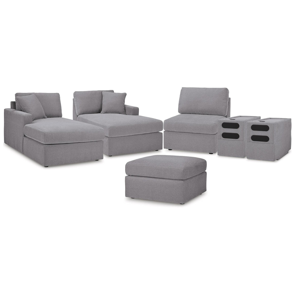 Signature Design by Ashley® Modmax 92104U24 5 pc Sectional and Ottoman - Granite IMAGE 1