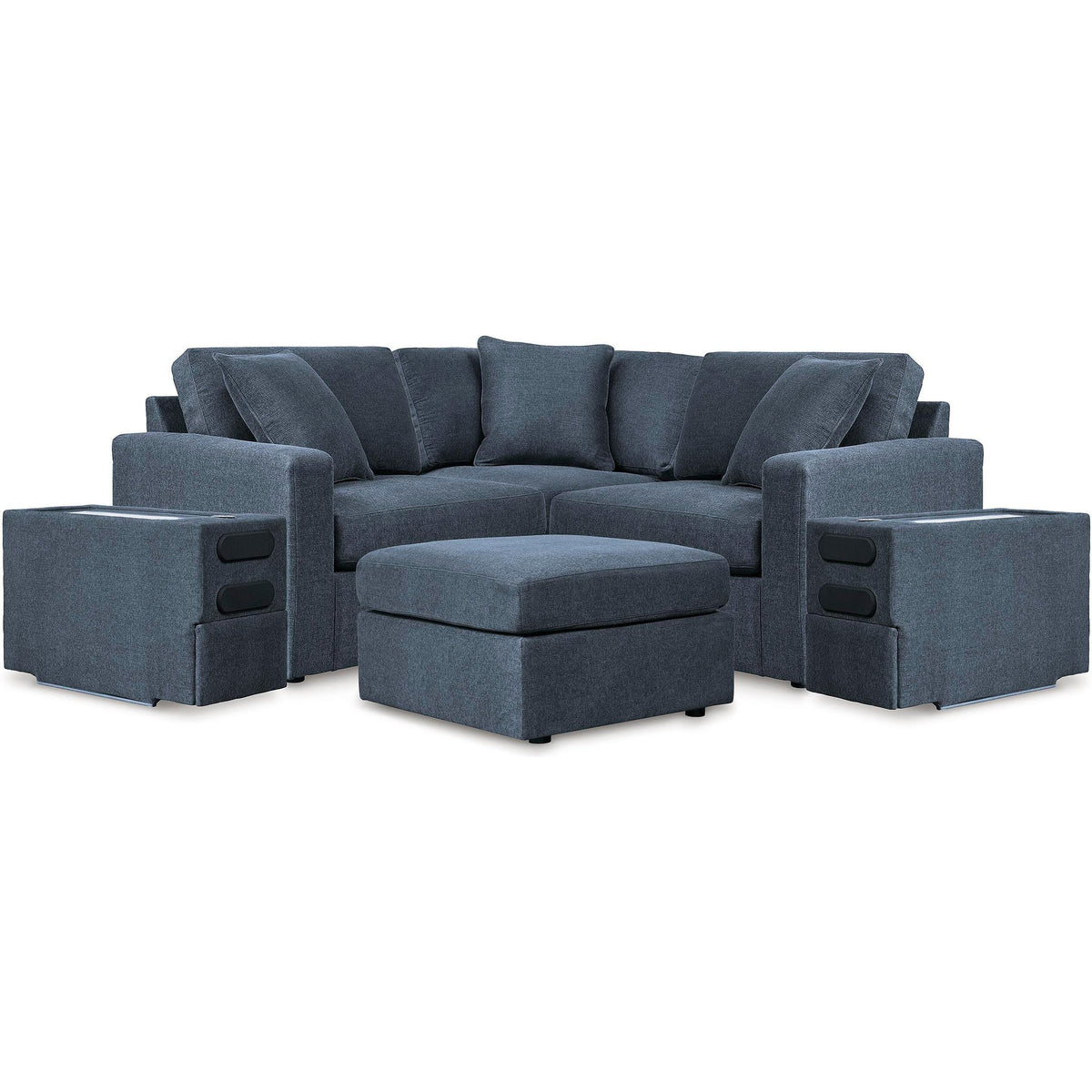 Signature Design by Ashley® Modmax 92121U24 5 pc Sectional with Audio Console and Ottoman - Ink IMAGE 1