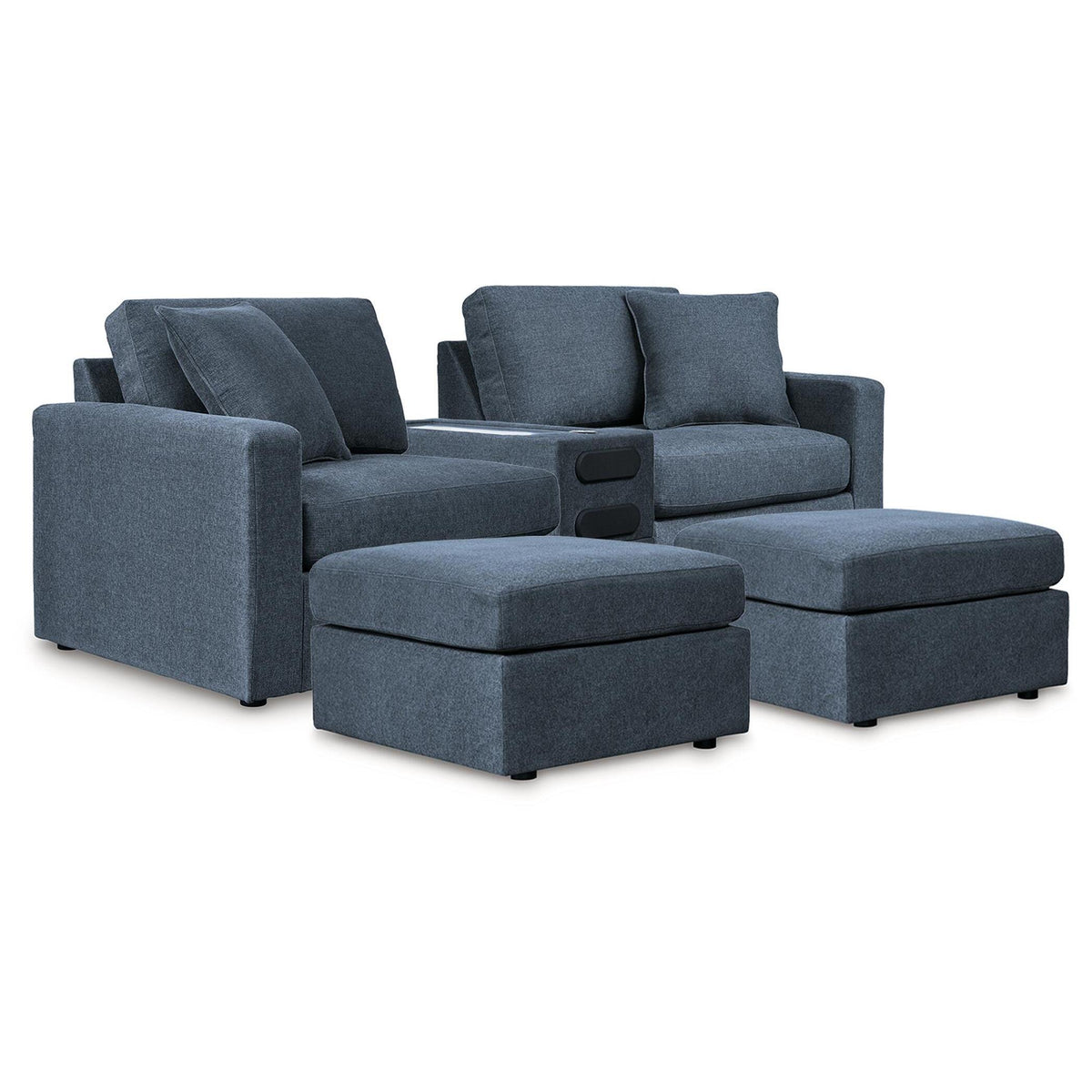 Signature Design by Ashley® Modmax 92121U26 3 pc Sectional and 2 Ottomans - Ink IMAGE 1