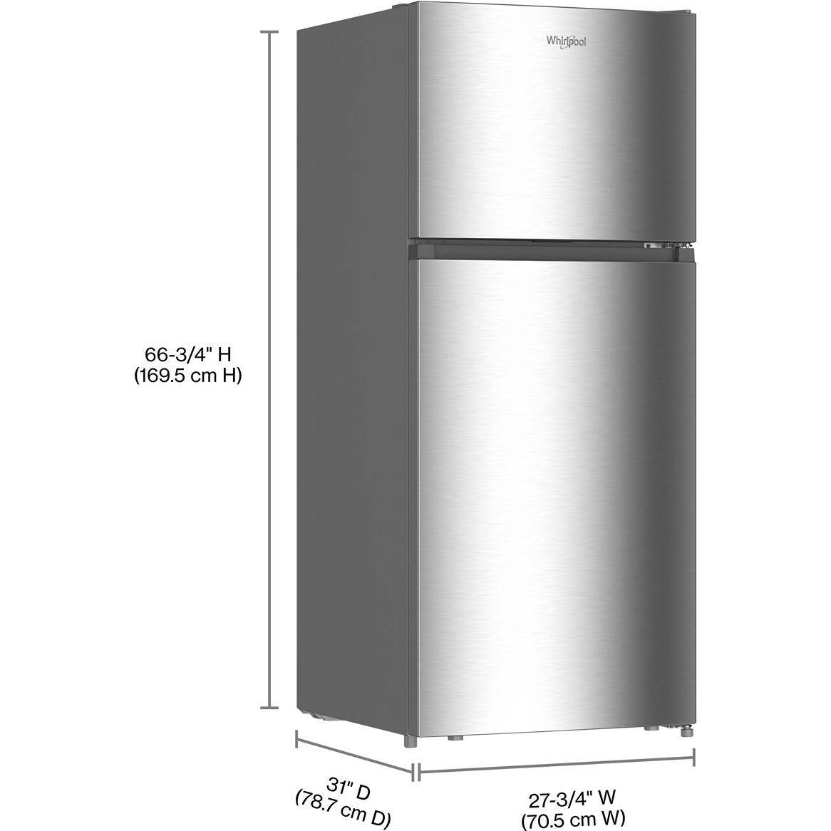 Whirlpool 28-inch, 17.6 cu. ft. Freestanding Top Freezer Refrigerator WRTX6418TZ IMAGE 4
