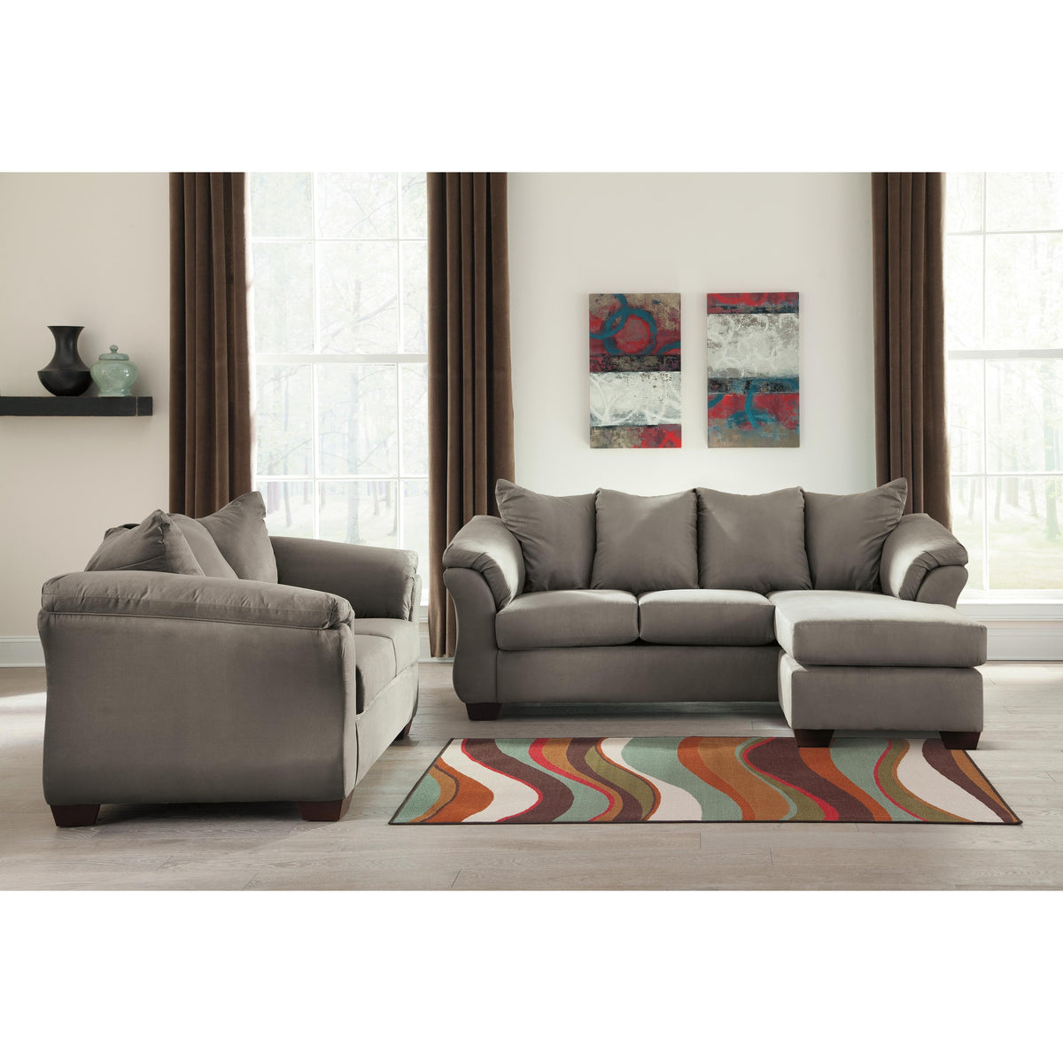  Signature Design by Ashley Darcy Stationary Fabric Loveseat 7500535 IMAGE 3