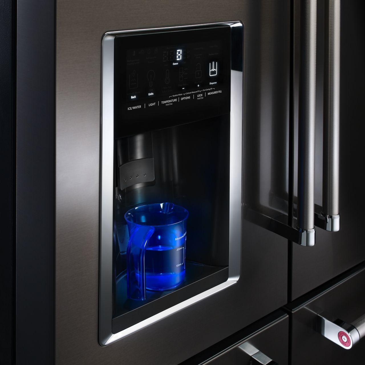  KitchenAid 36-inch, 25.8 cu. ft. French 5-Door Refrigerator with Ice and Water KRMF706EBS IMAGE 4