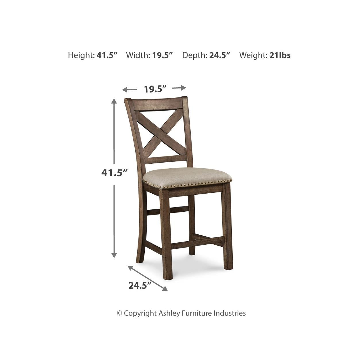 Signature Design by Ashley Moriville D631D9 4 pc Counter Height Dining Set IMAGE 7