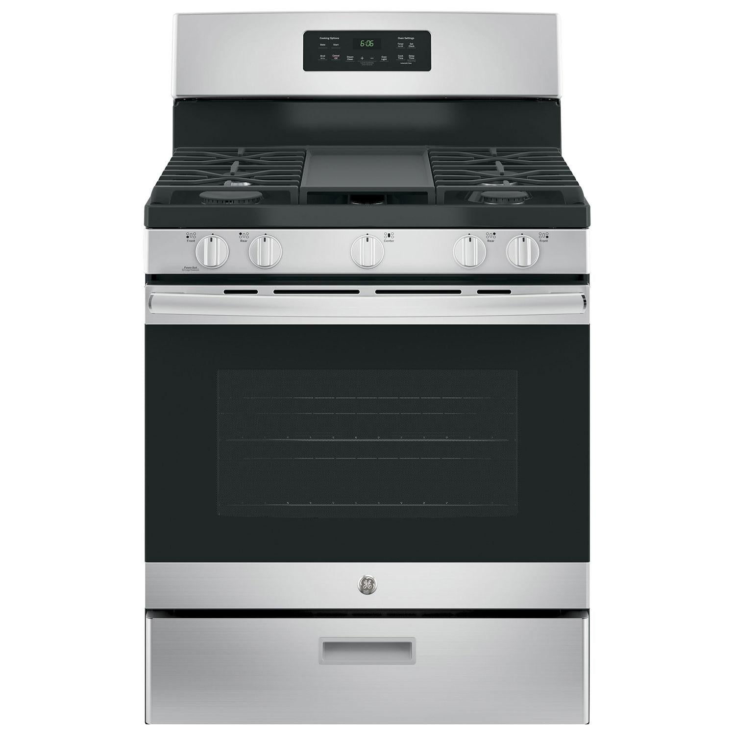  GE 30-inch Freestanding Gas Range with Steam Clean JCGBS66SEKSS IMAGE 1
