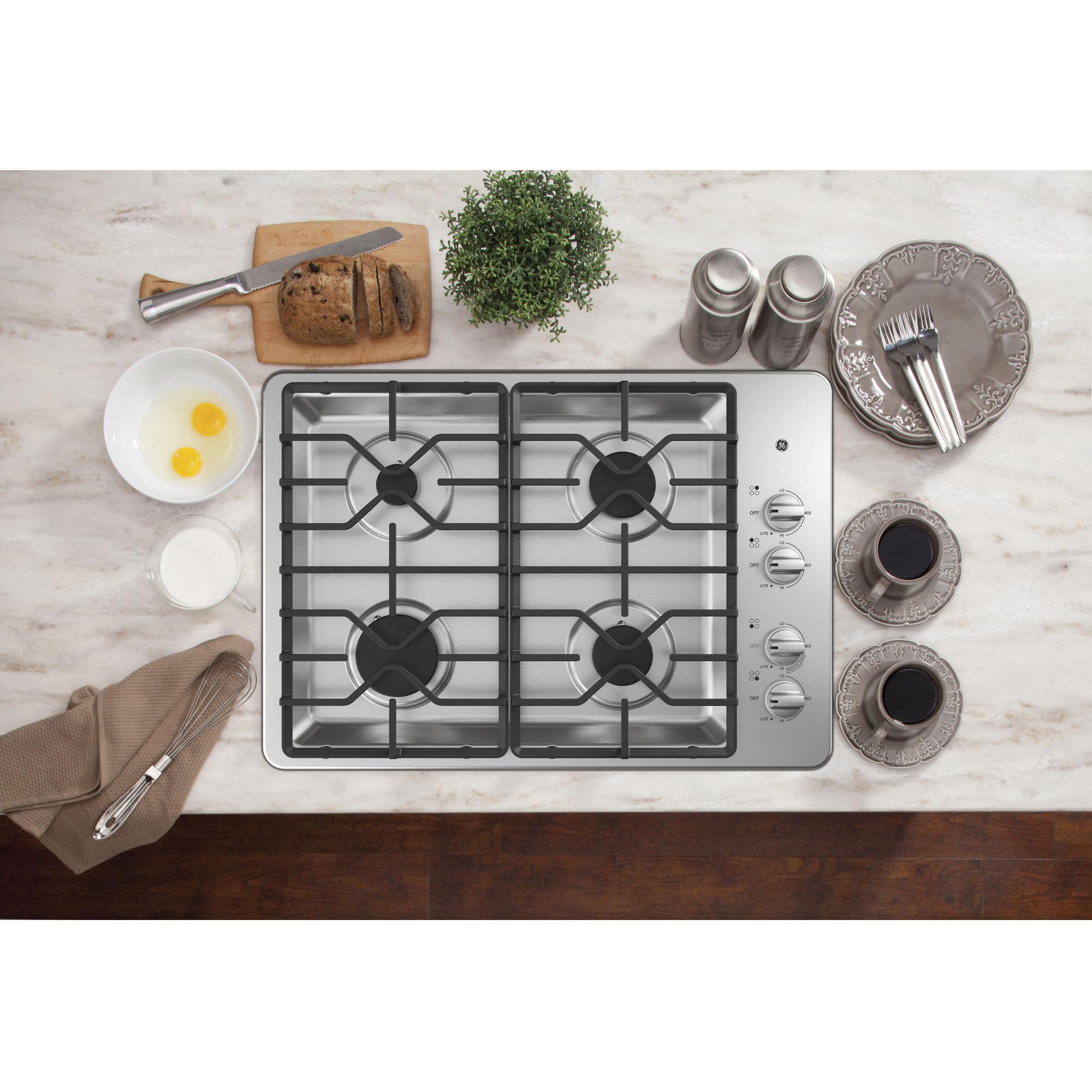  GE 30-inch Built-In Gas Cooktop JGP3030SLSS IMAGE 8
