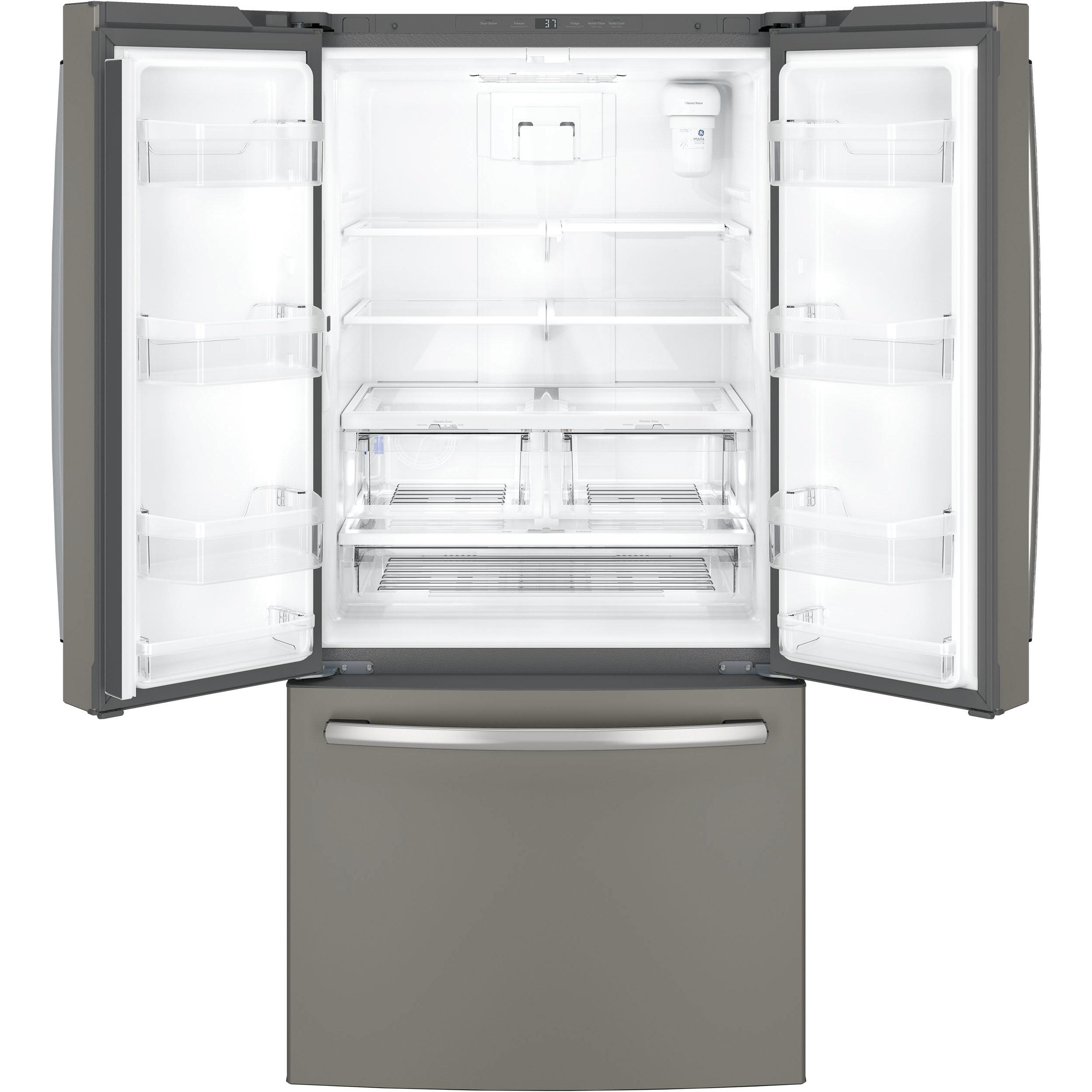  GE 33-inch, 18.6 cu. ft. Counter-Depth French-Door Refrigerator GWE19JMLES IMAGE 2