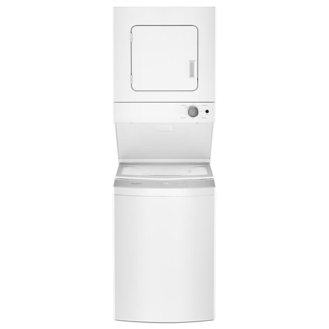  Whirlpool Stacked Washer/Dryer Electric Laundry Center with EasyView™ Glass Lid YWET4024HW IMAGE 1