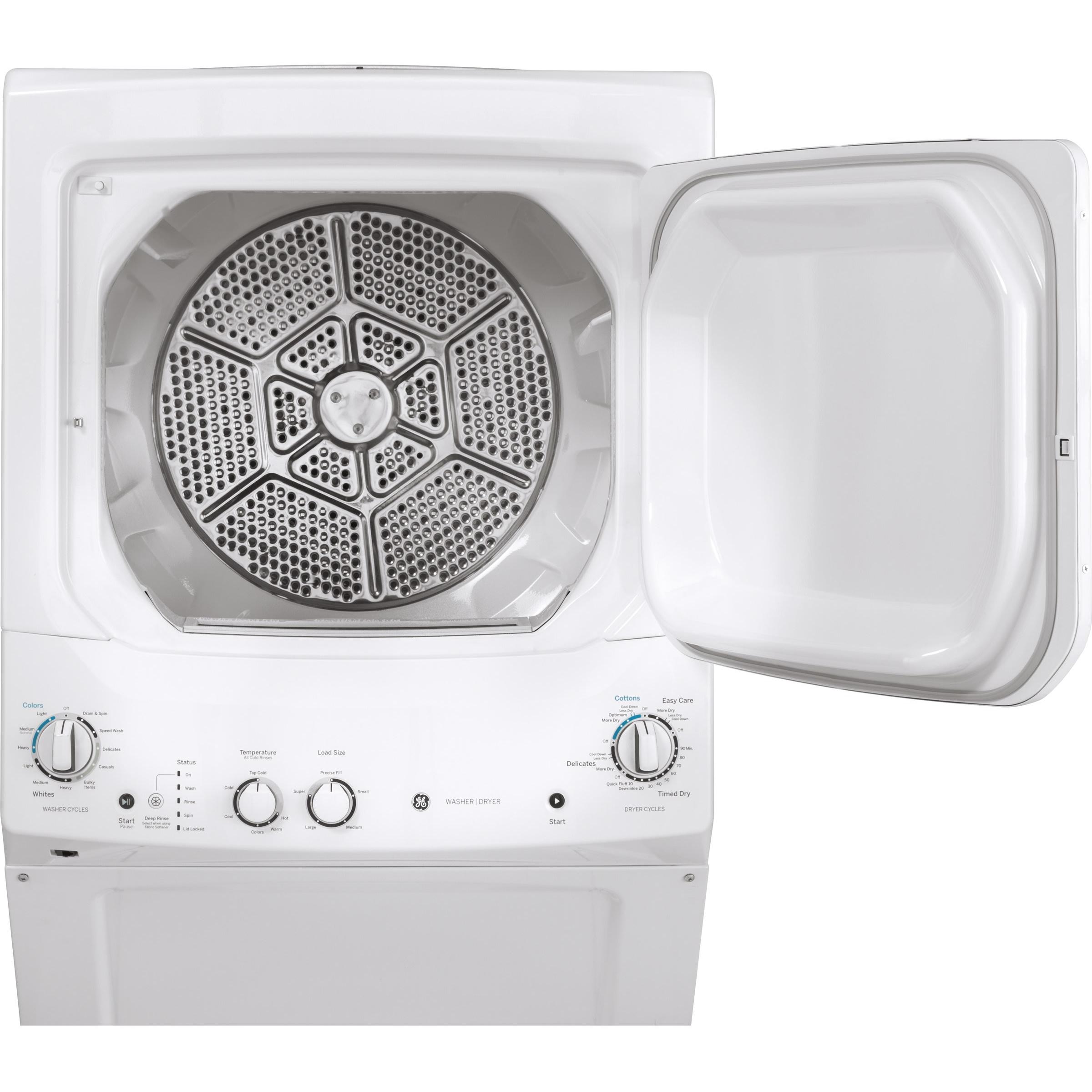  GE Stacked Washer/Dryer Electric Laundry Center GUD24ESMMWW IMAGE 2