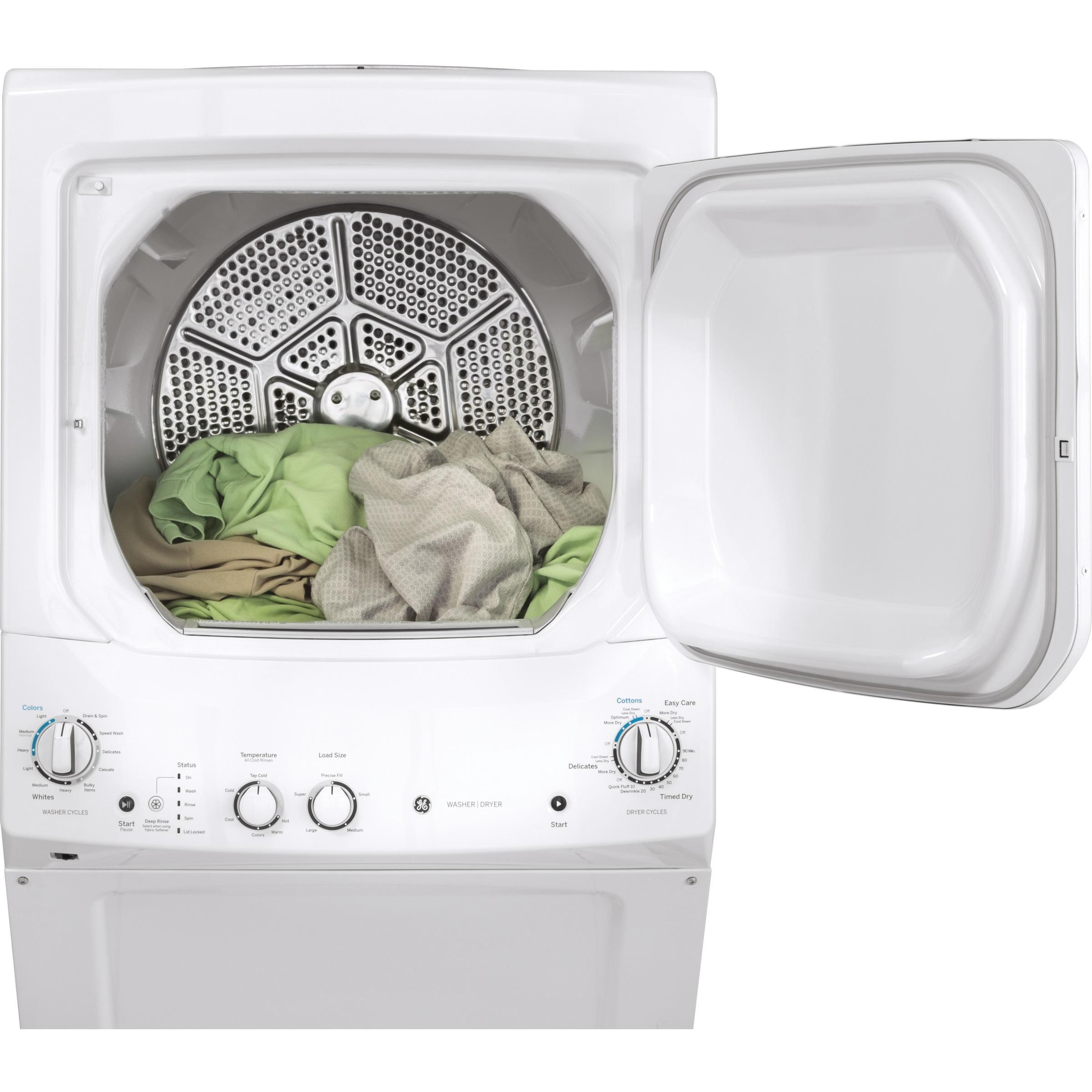  GE Stacked Washer/Dryer Electric Laundry Center GUD27ESMMWW IMAGE 6