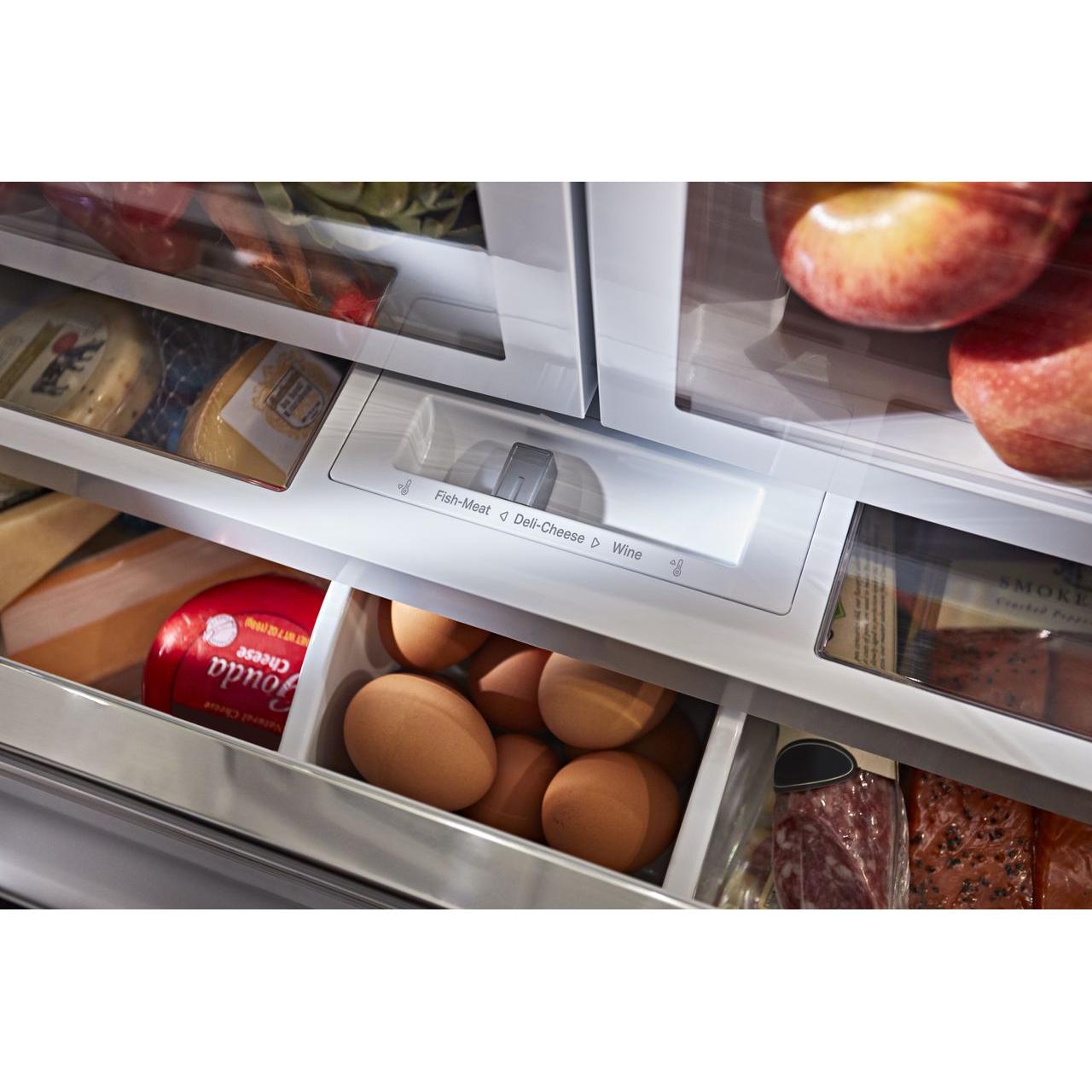  KitchenAid 36-inch, 26.8 cu. ft. Freestanding French Door 3-Door Refrigerator with Exterior Ice and Water Dispensing System KRFF507HBS IMAGE 10